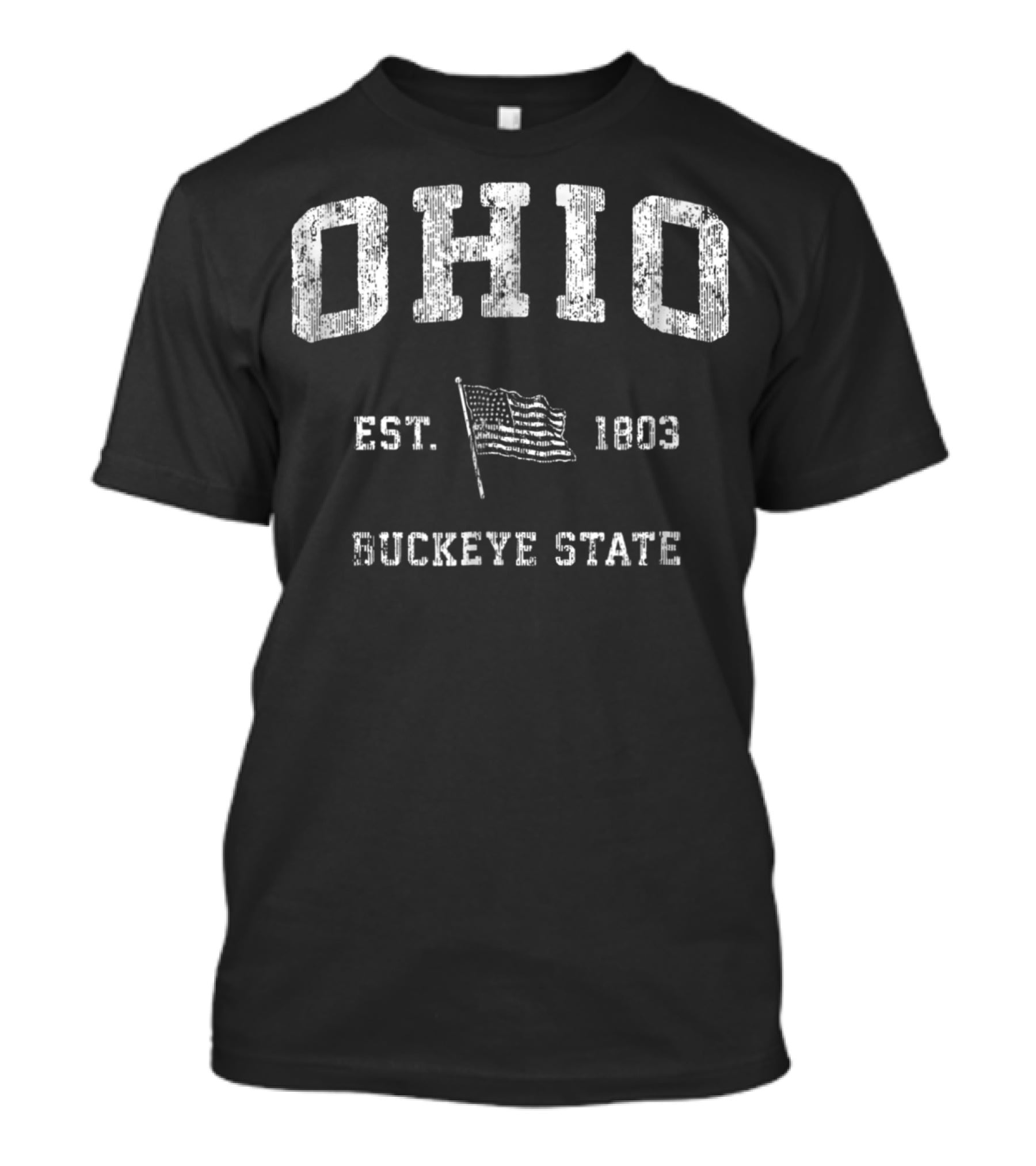 Ohio Buckeye State Est. 1803 Vintage US Flag T-Shirt