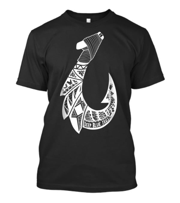 Tribal Hawaiian Hook By Deep Blue T-Shirt