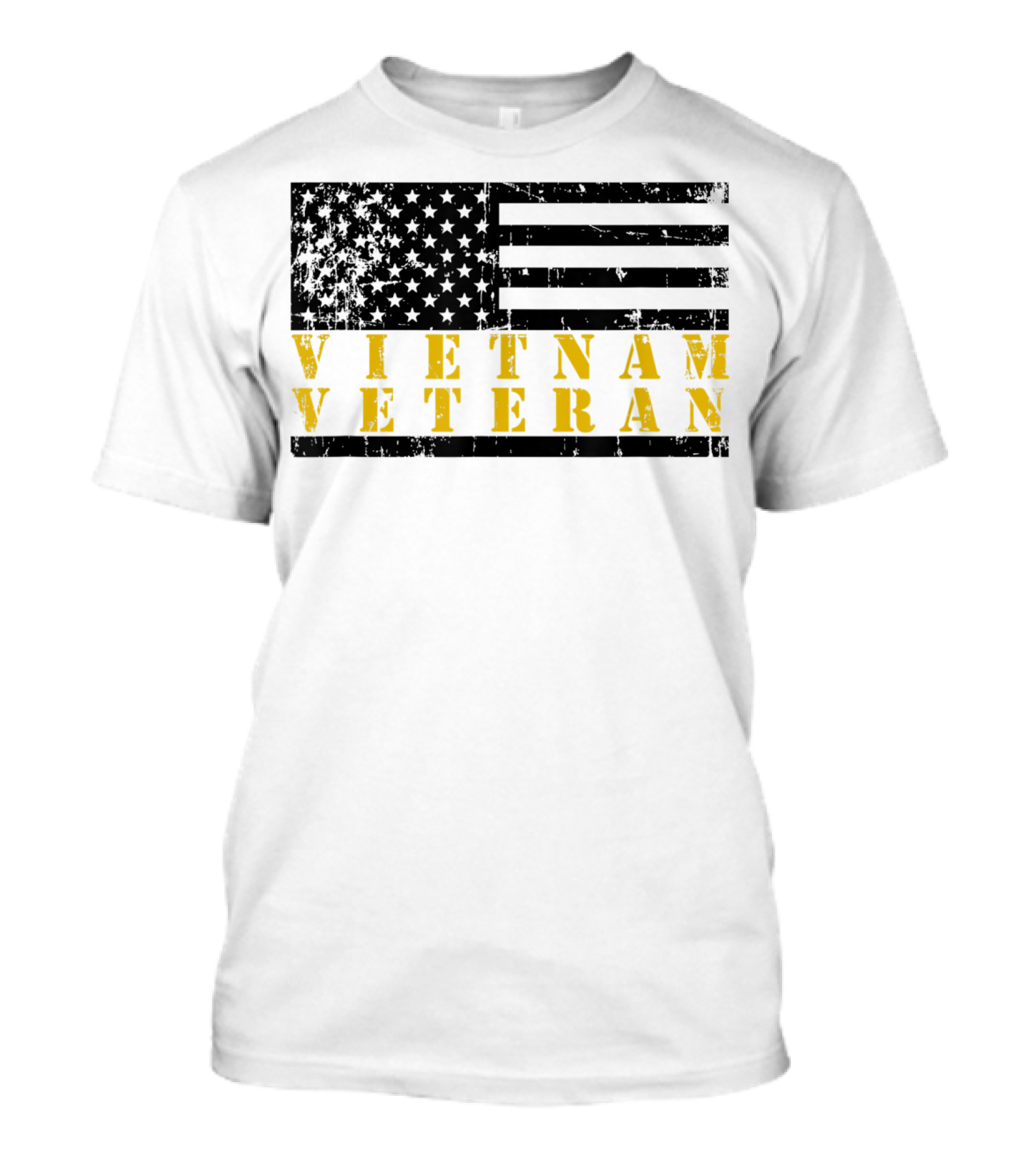 Vietnam Veteran Distressed Flag American T-Shirt