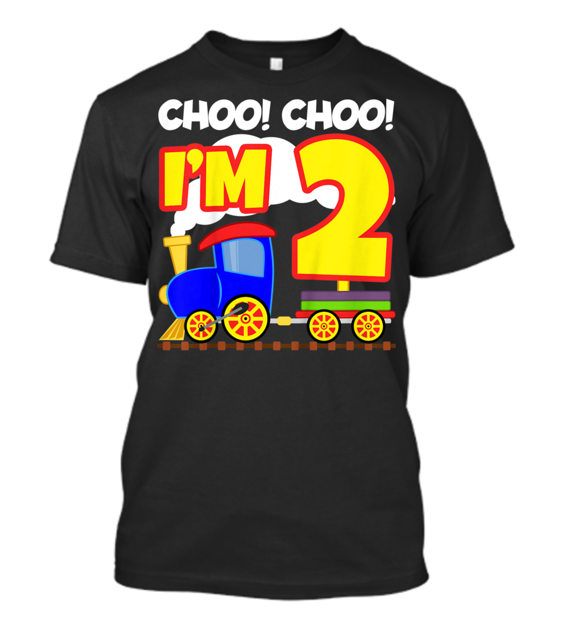 Choo Choo I'm 2 Year Old Train Birthday Toddler Fun T-Shirt