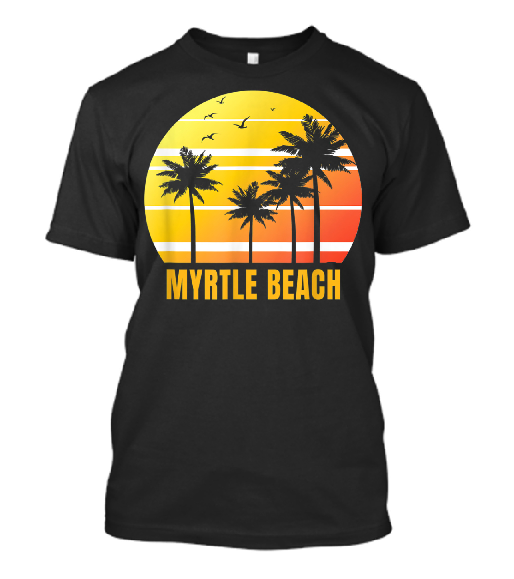 Myrtle Beach South Carolina Palm Trees Sunset Vacation Souvenir T-Shirt
