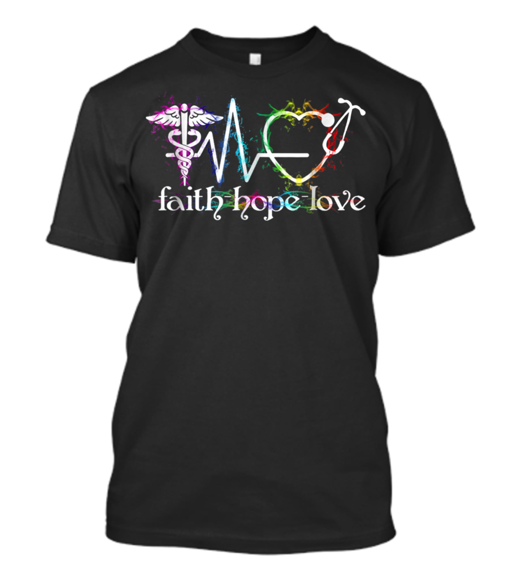Faith Hope Love Nurse Everyday Superhero Medical Icons T-Shirt