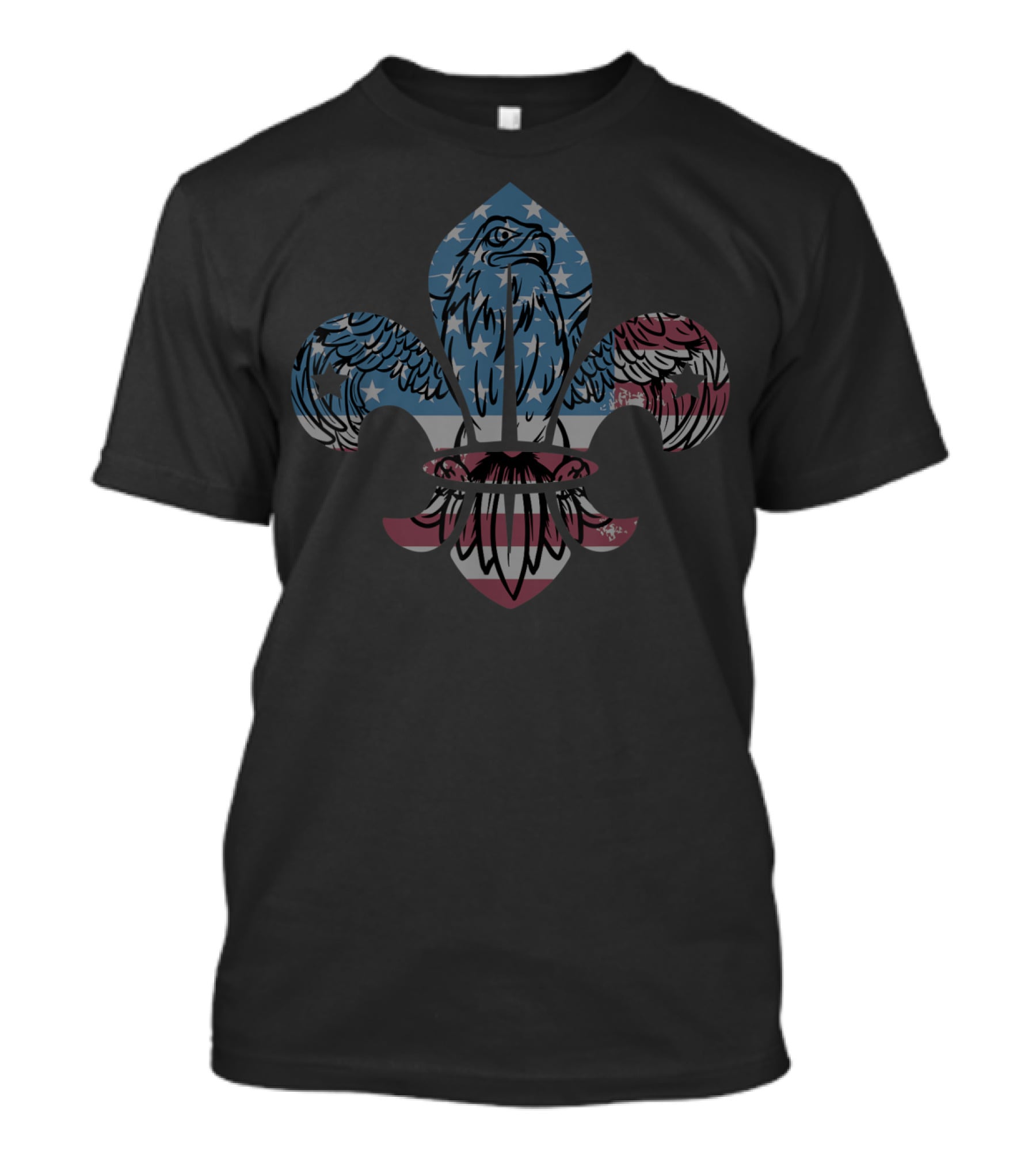 Patriotic Eagle US Flag Fleur-de-lis Scouting Lover T-Shirt