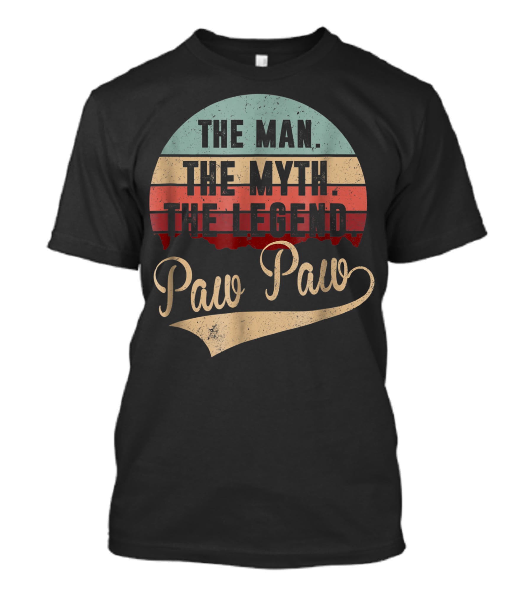 Paw Paw The Man The Myth The Legend Retro Vintage Sunset T-Shirt