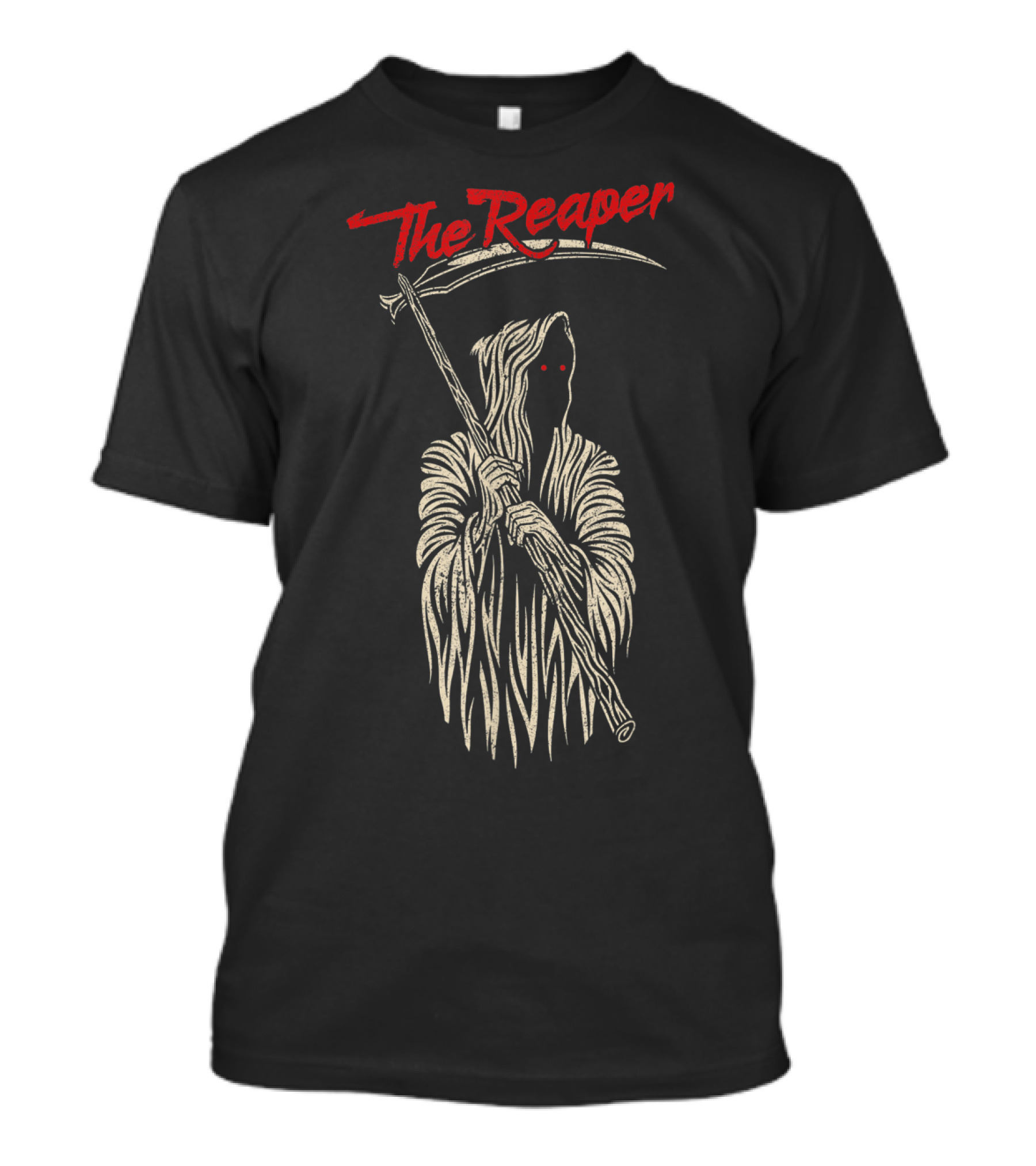 The Reaper Cloaked Scythe Bearer With Red Eyes T-Shirt