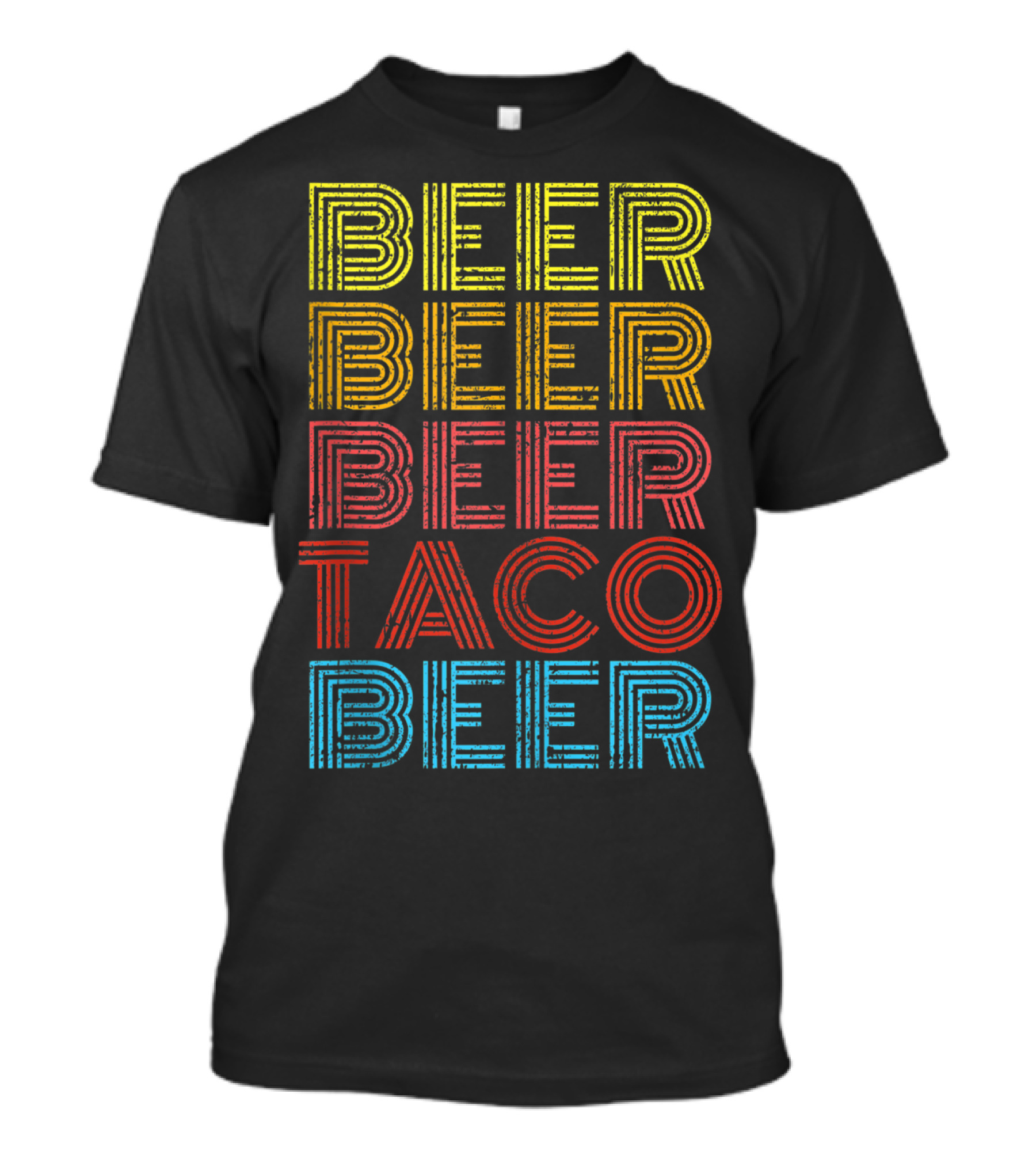 Beer Beer Beer Beer Taco Beer Vintage Mexican Drinking Fun T-Shirt