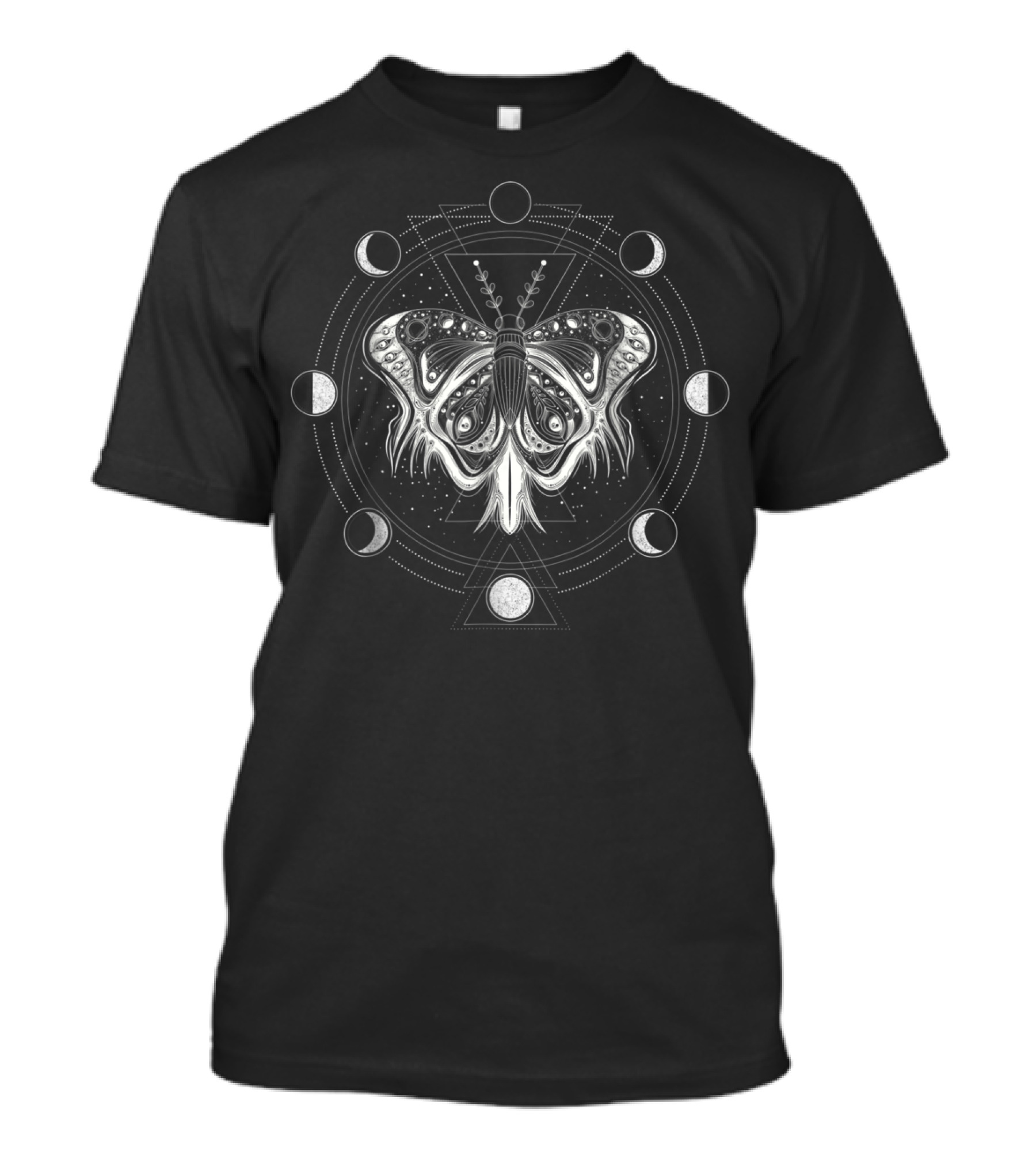 Moon Phases Moth Blackcraft Clothing Mystical T-Shirt
