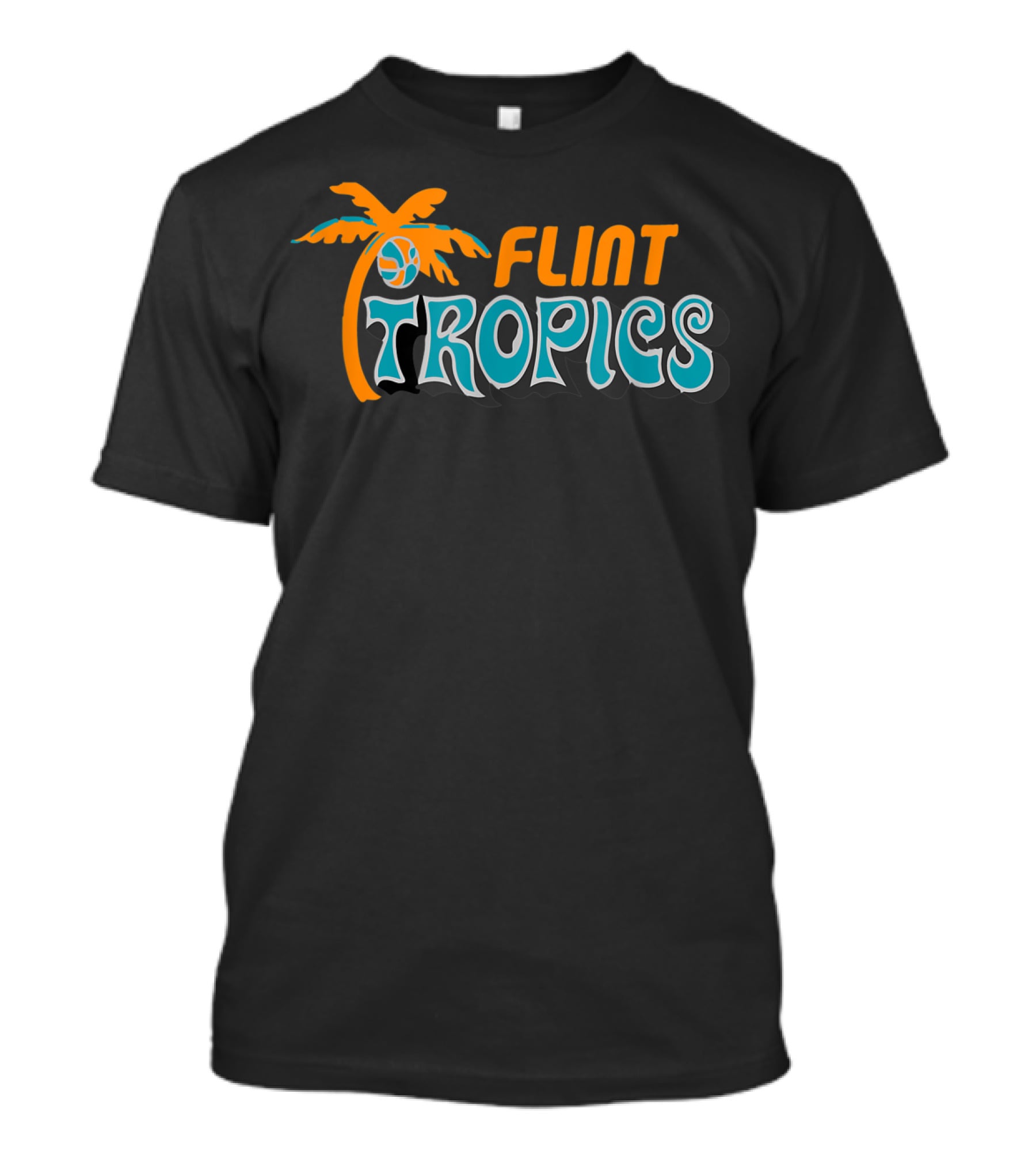 Semi Pro Jackie Moon Flint Tropics Basketball Logo Palm Tree T-Shirt