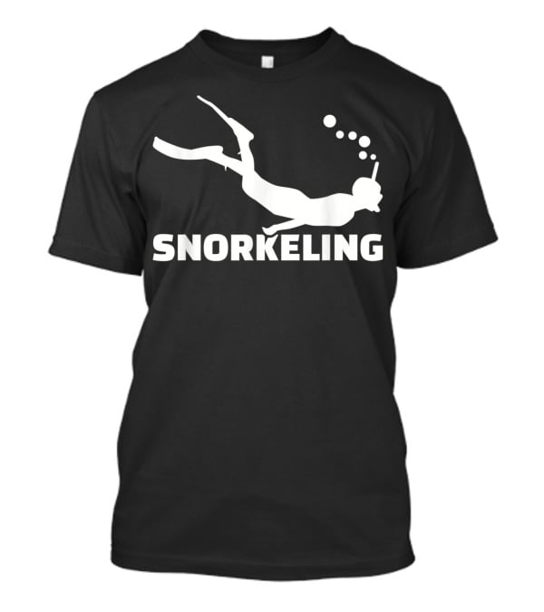 Snorkeling Diver Silhouette With Bubbles T-Shirt