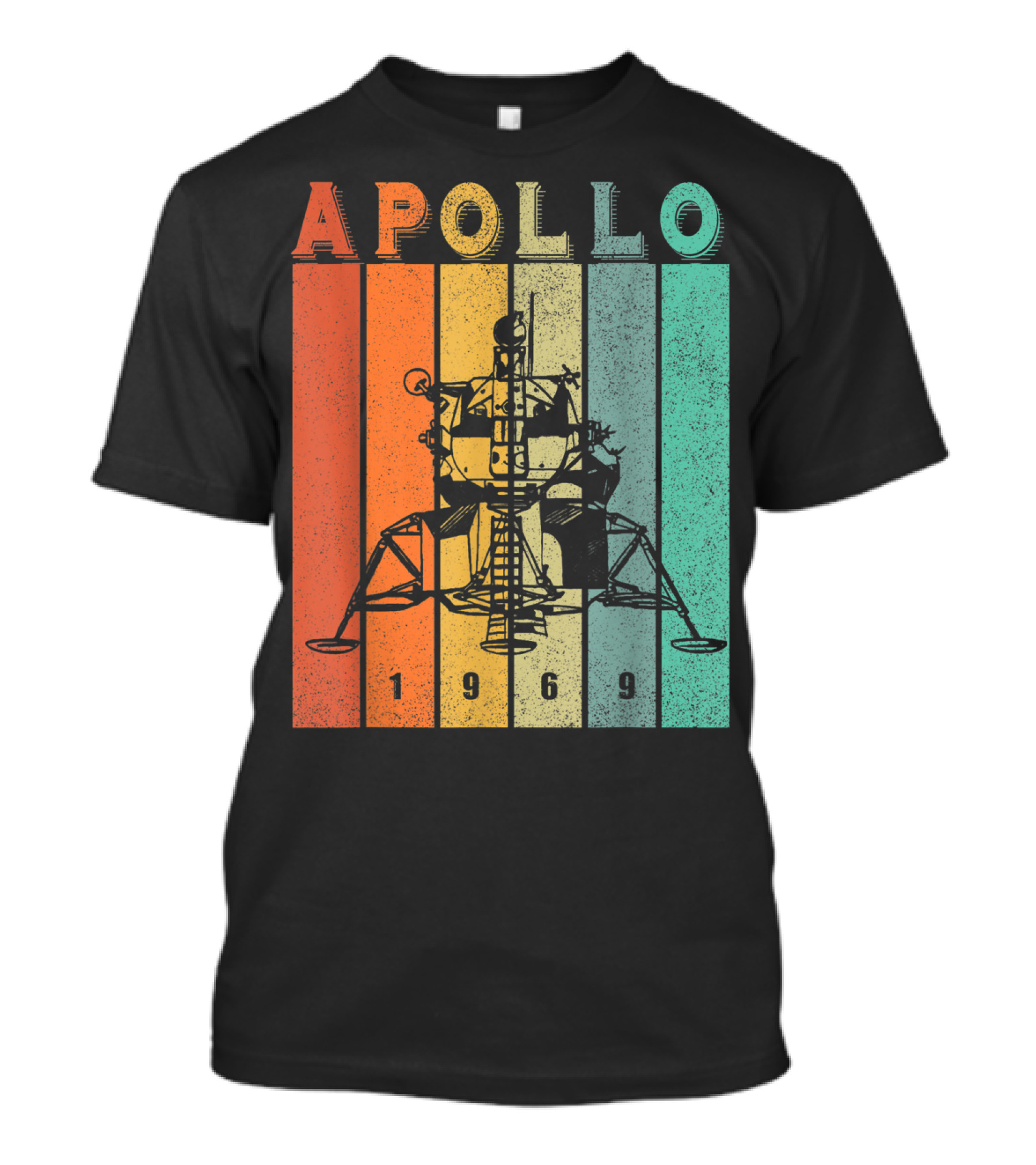Apollo 1969 Lunar Module Vintage Retro Stripes T-Shirt