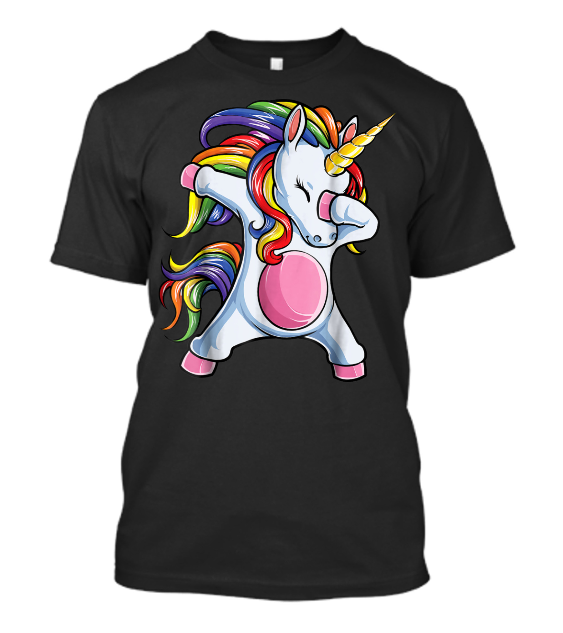 Dabbing Unicorn Kids Boys Girls Rainbow Colors T-Shirt