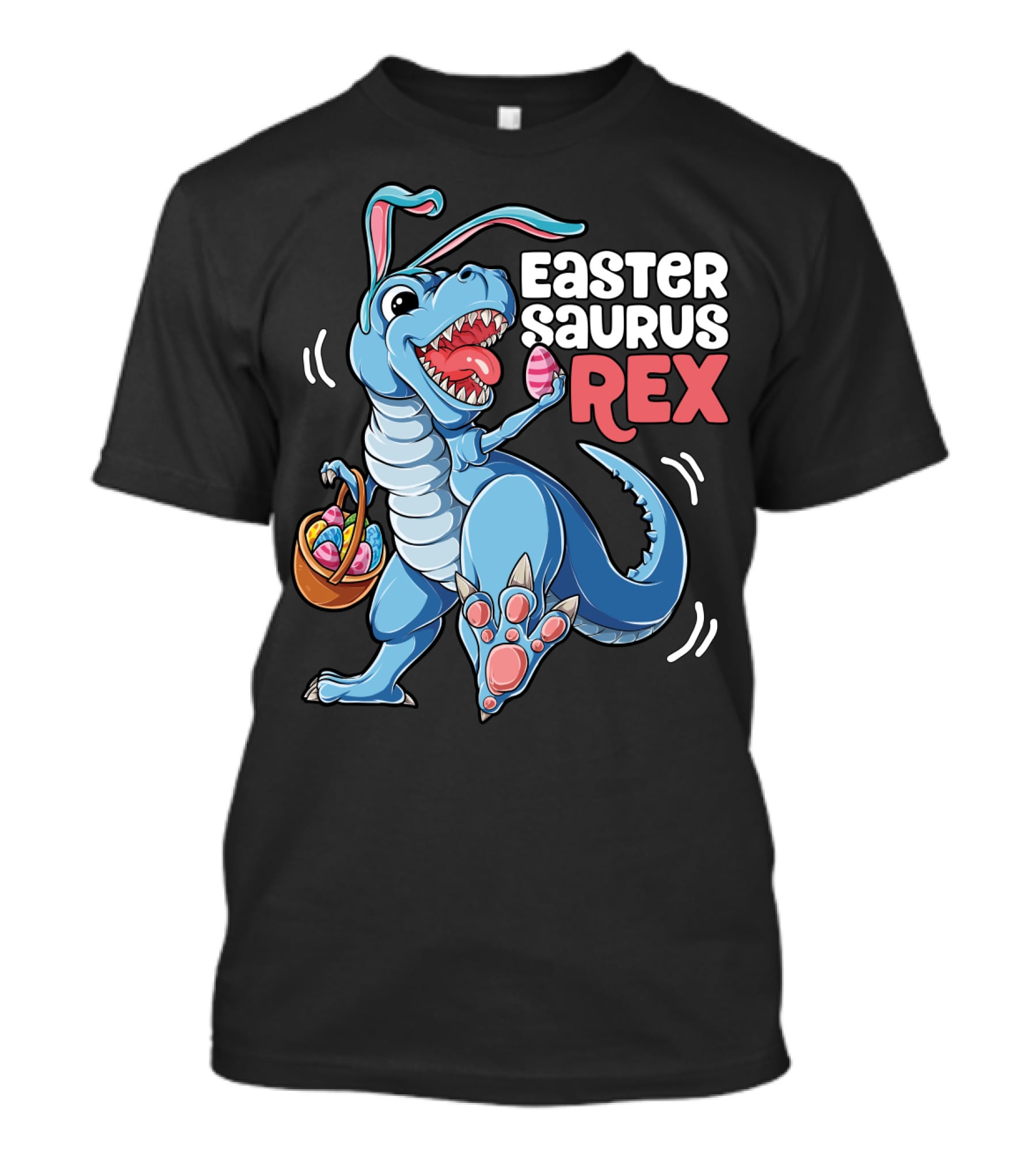 Easter Saurus Rex Bunny Dinosaur With Eggs T-Shirt