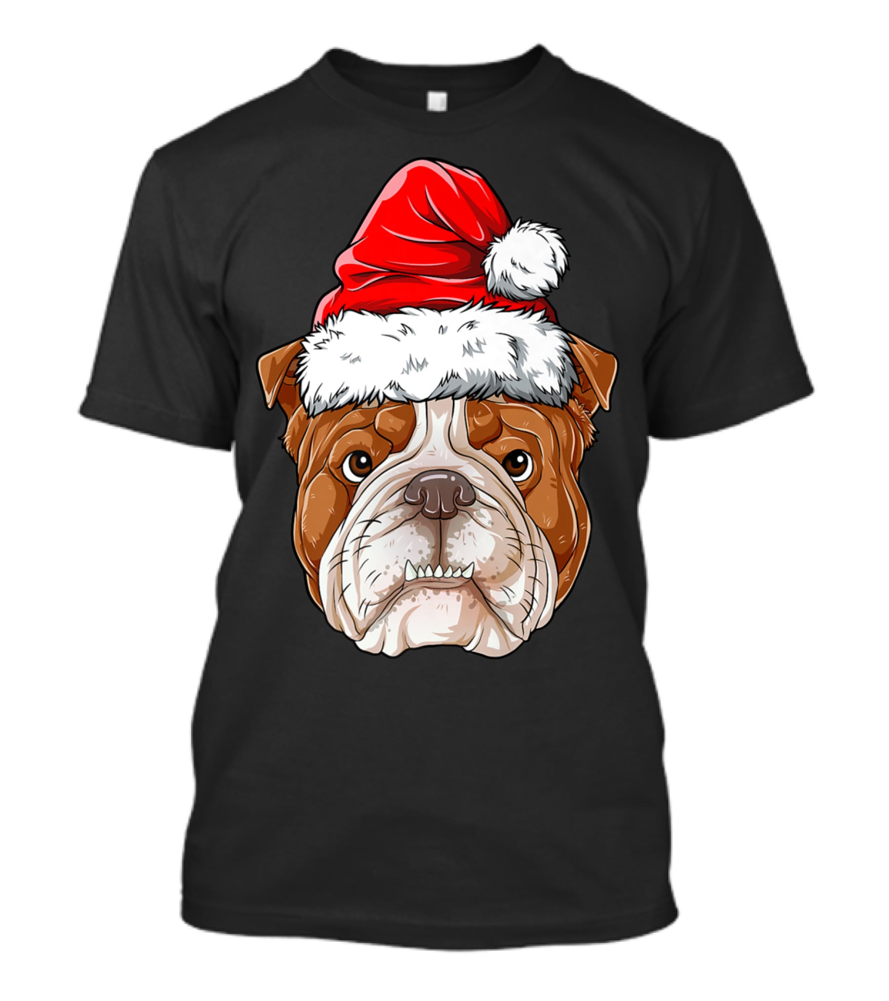 English Bulldog Santa Christmas Boys Kids GB Holiday Bulldog T-Shirt