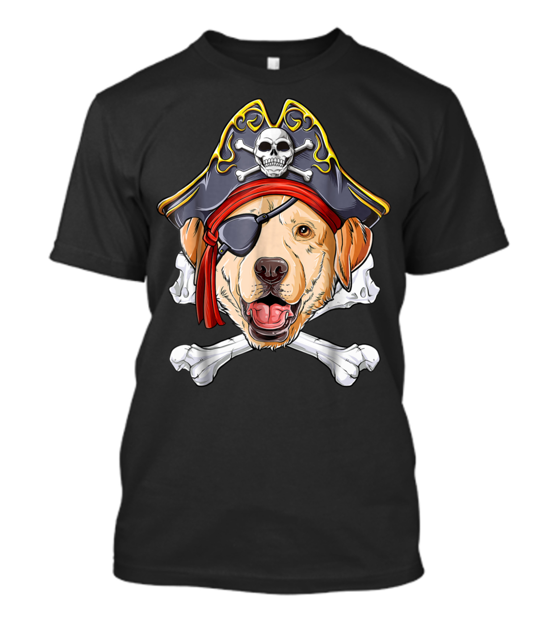 Labrador Pirate Jolly Roger Skull And Crossbones Flag T-Shirt