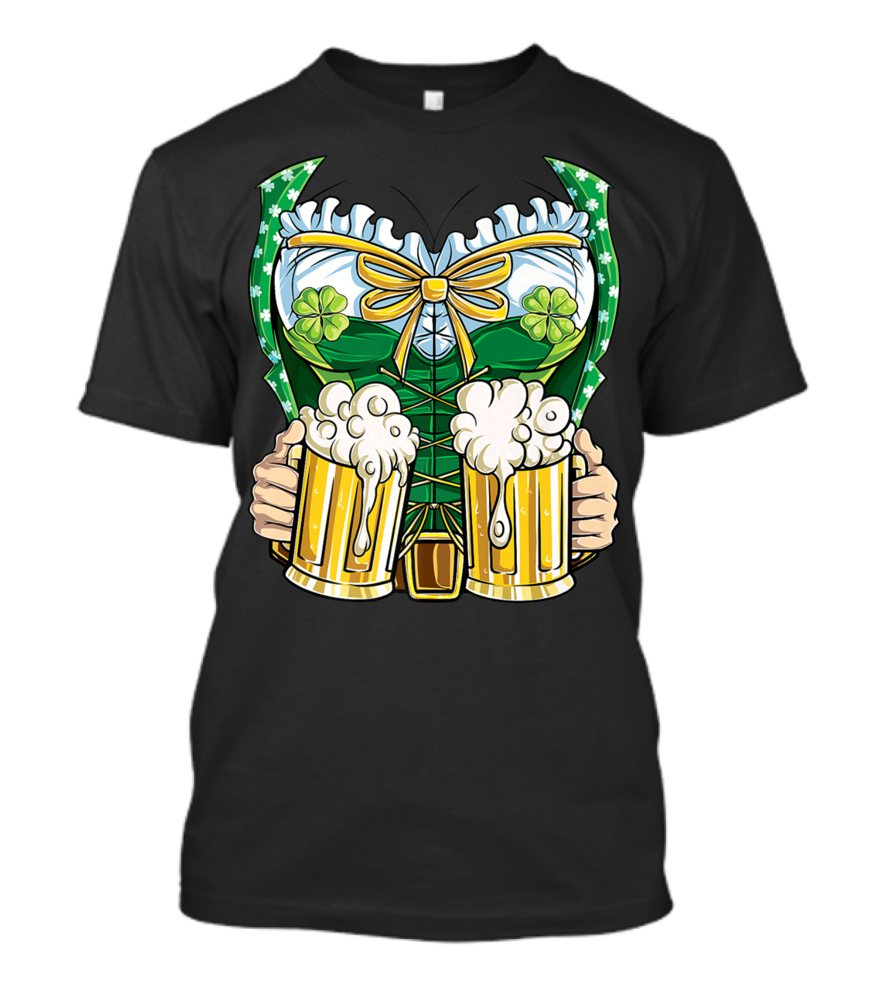 Leprechaun Girl Costume St Patricks Day Beer Clover Corset Women's Top T-Shirt