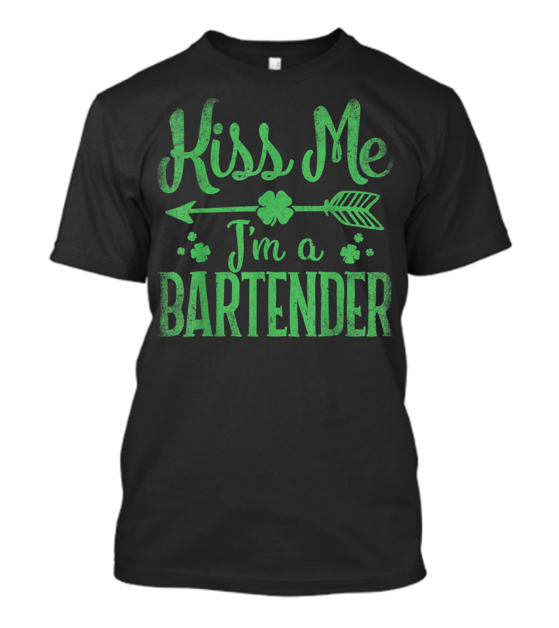 Kiss Me I'm A Bartender St Patrick's Day Shamrock Arrow T-Shirt