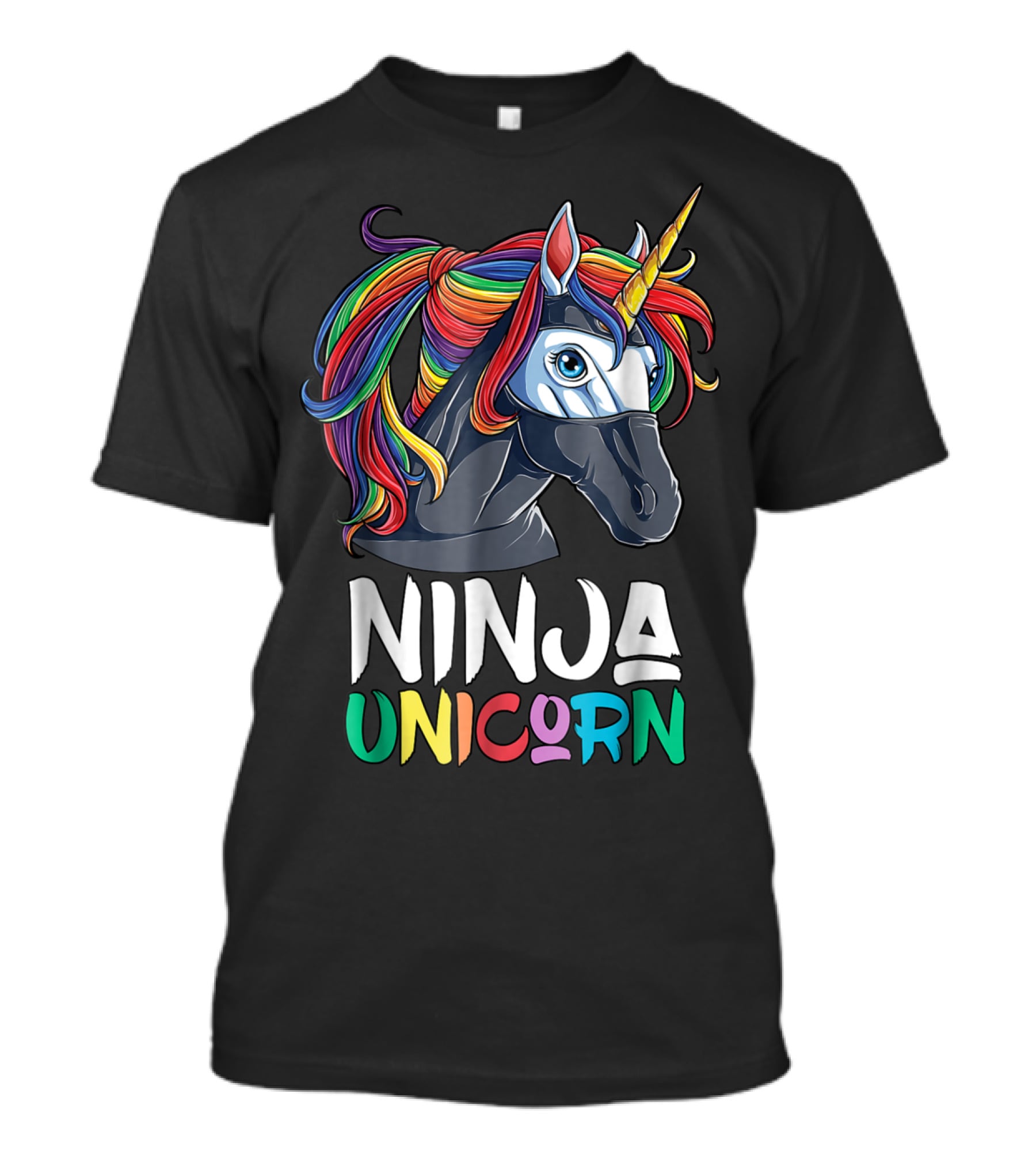 Ninja Unicorn Rainbow Girls Martial Arts T-Shirt
