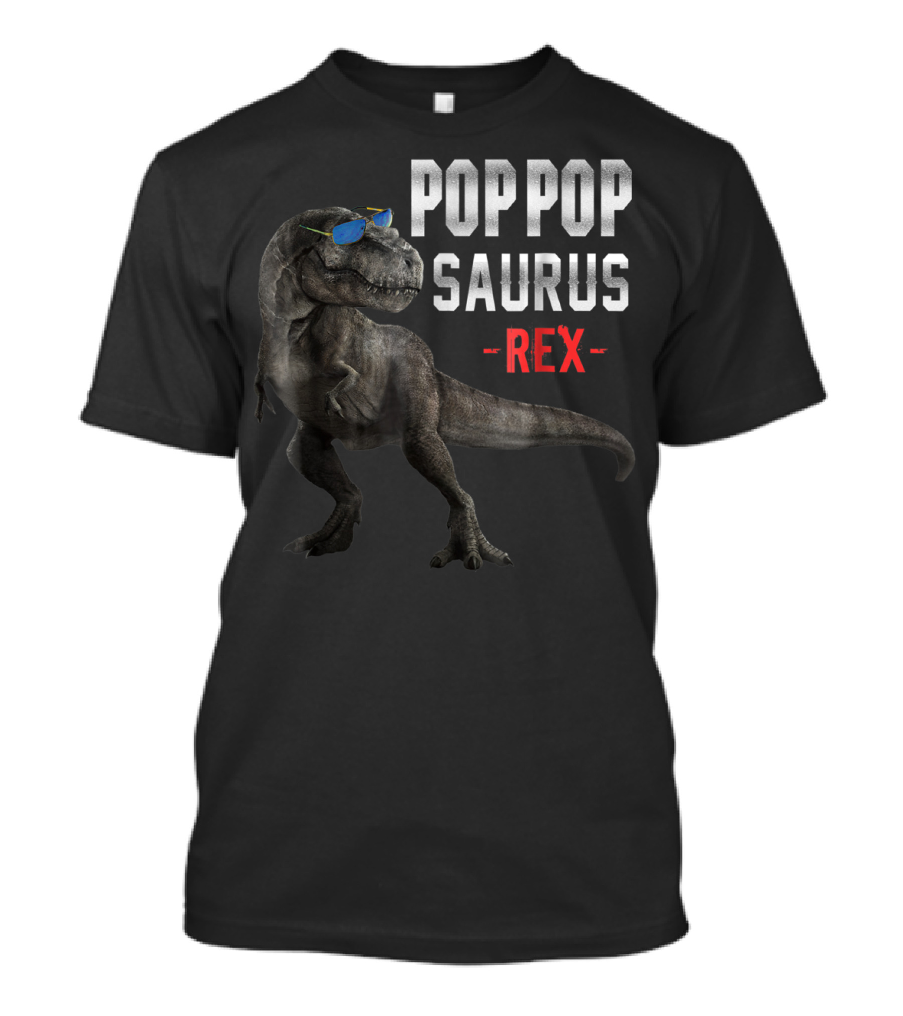 Poppopsaurus Rex Funny Dinosaur With Sunglasses T-Shirt