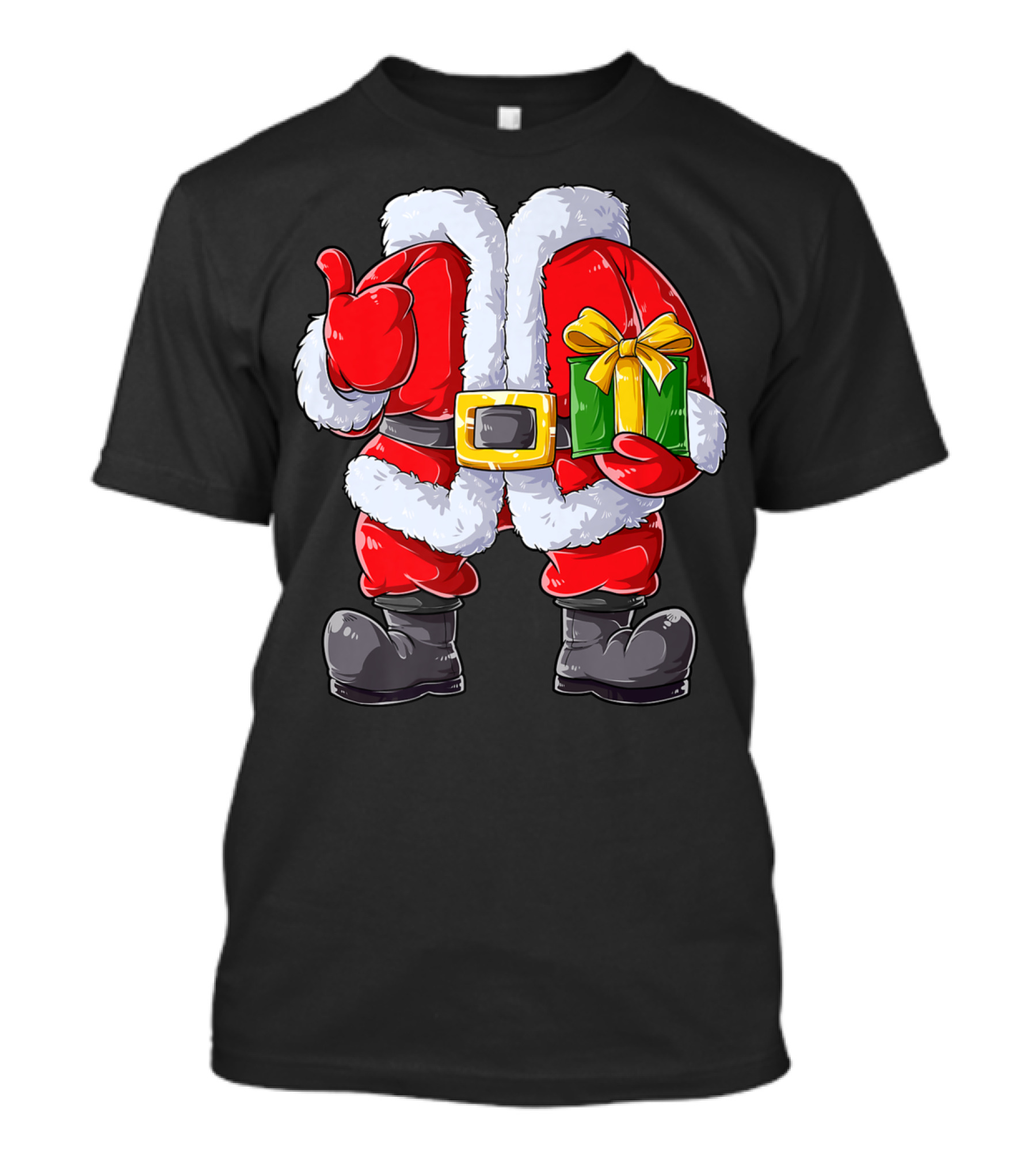 Santa Claus Costume With Gift Holiday Boys Christmas T-Shirt