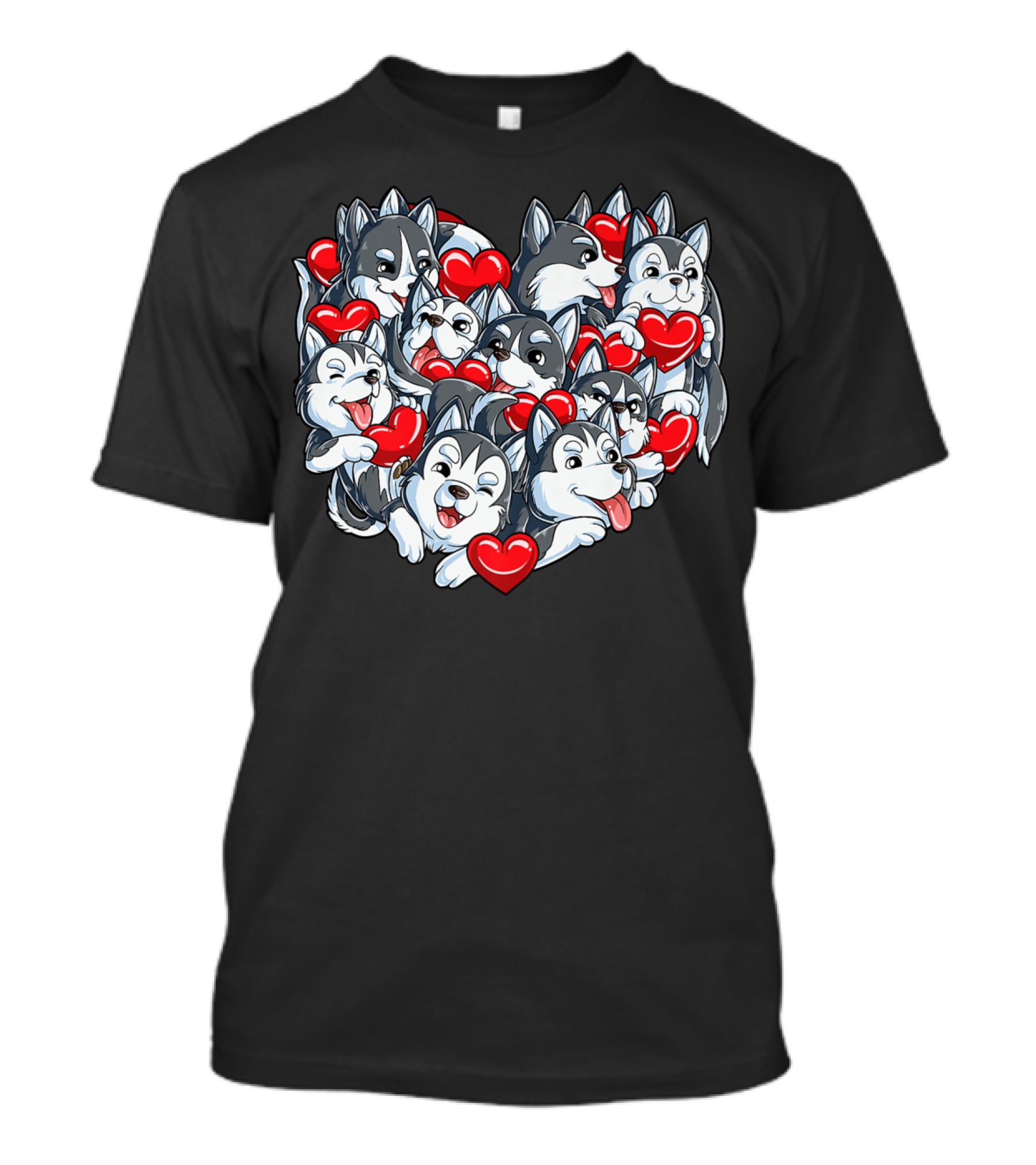 Siberian Husky Valentines Day Heart T-Shirt