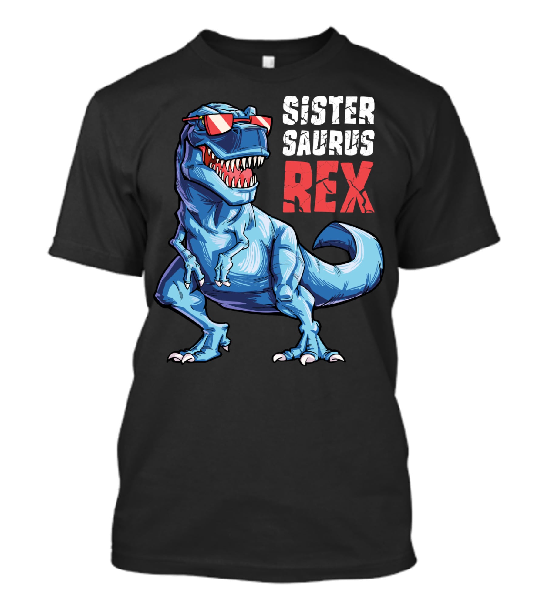 Sister Saurus Rex Dinosaur With Sunglasses T-Shirt