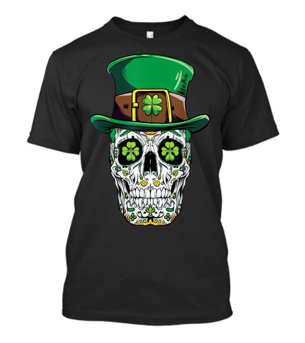 Sugar Skull Clover Top Hat T-Shirt