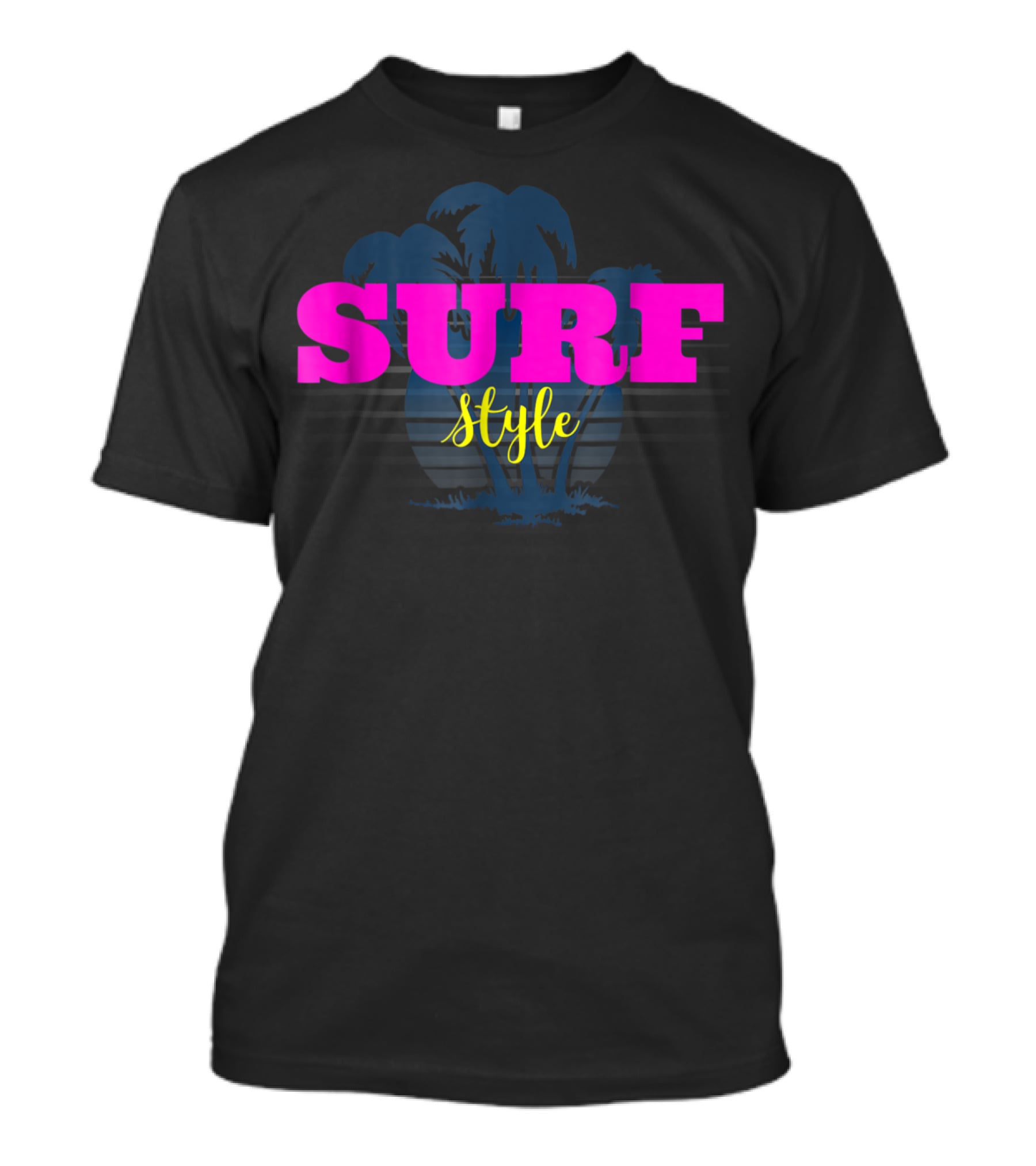 Surf Style Palm Tree Surfing Retro Vibe T-Shirt