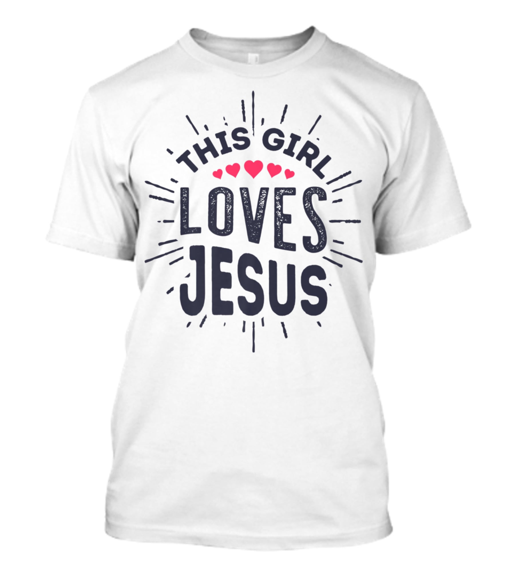 This Girl Loves Jesus With Hearts Christian Faith Girls T-Shirt