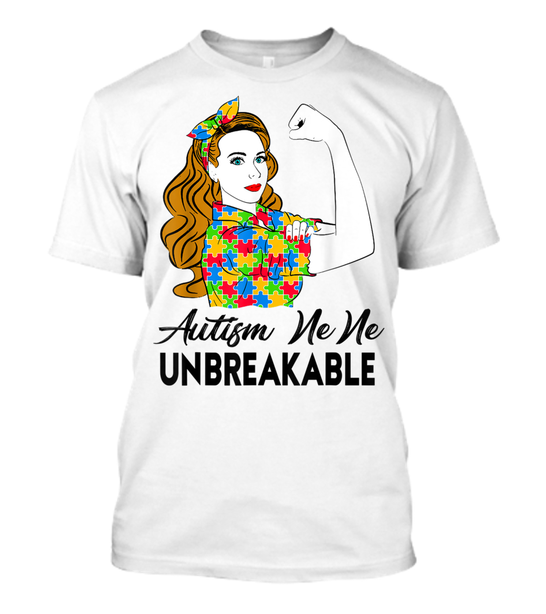 Autism Ne Ne Unbreakable Puzzle Piece Awareness T-Shirt