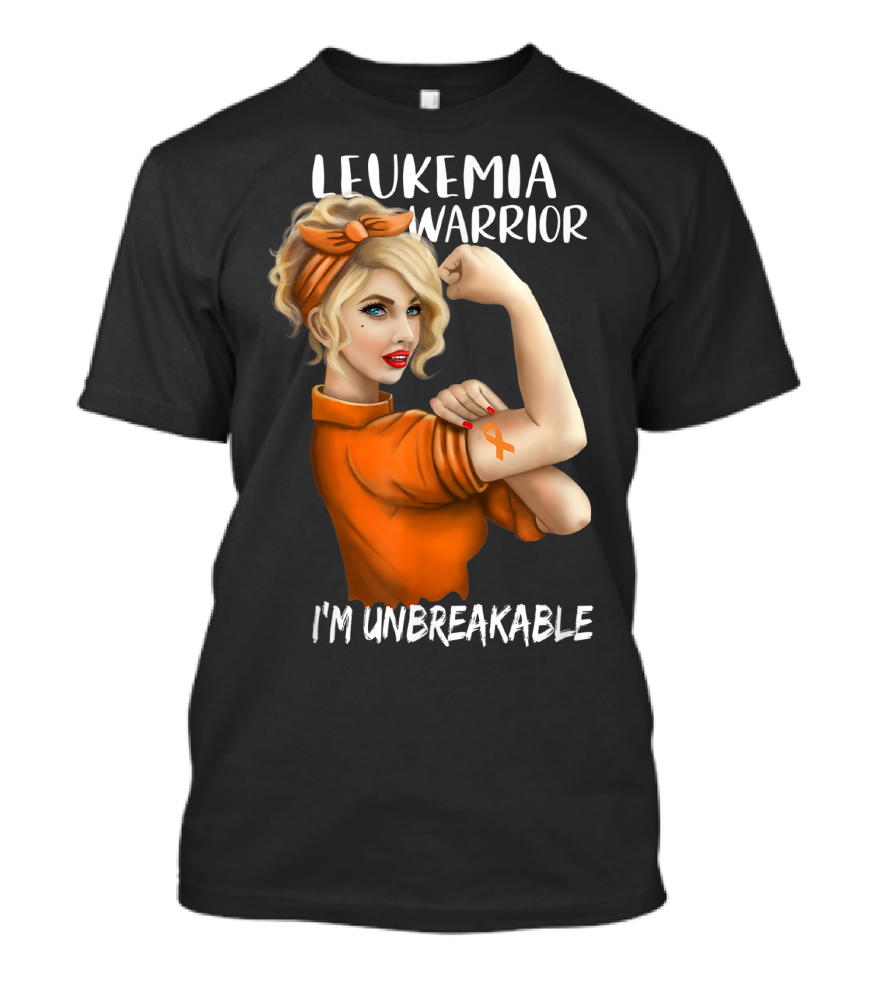 Leukemia Warrior Orange Ribbon I'm Unbreakable T-Shirt