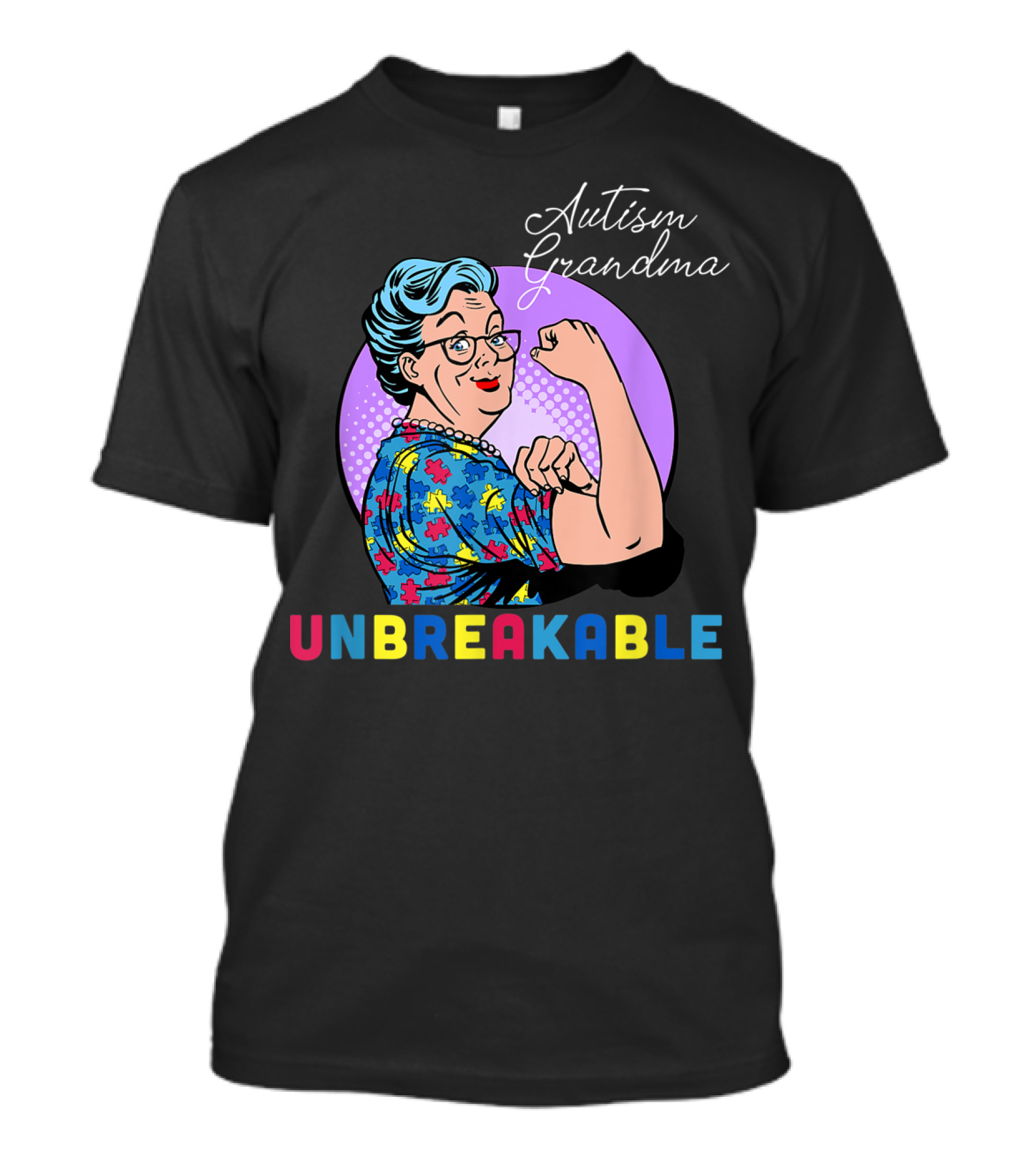 Autism Awareness Autism Grandma Unbreakable Pop T-Shirt
