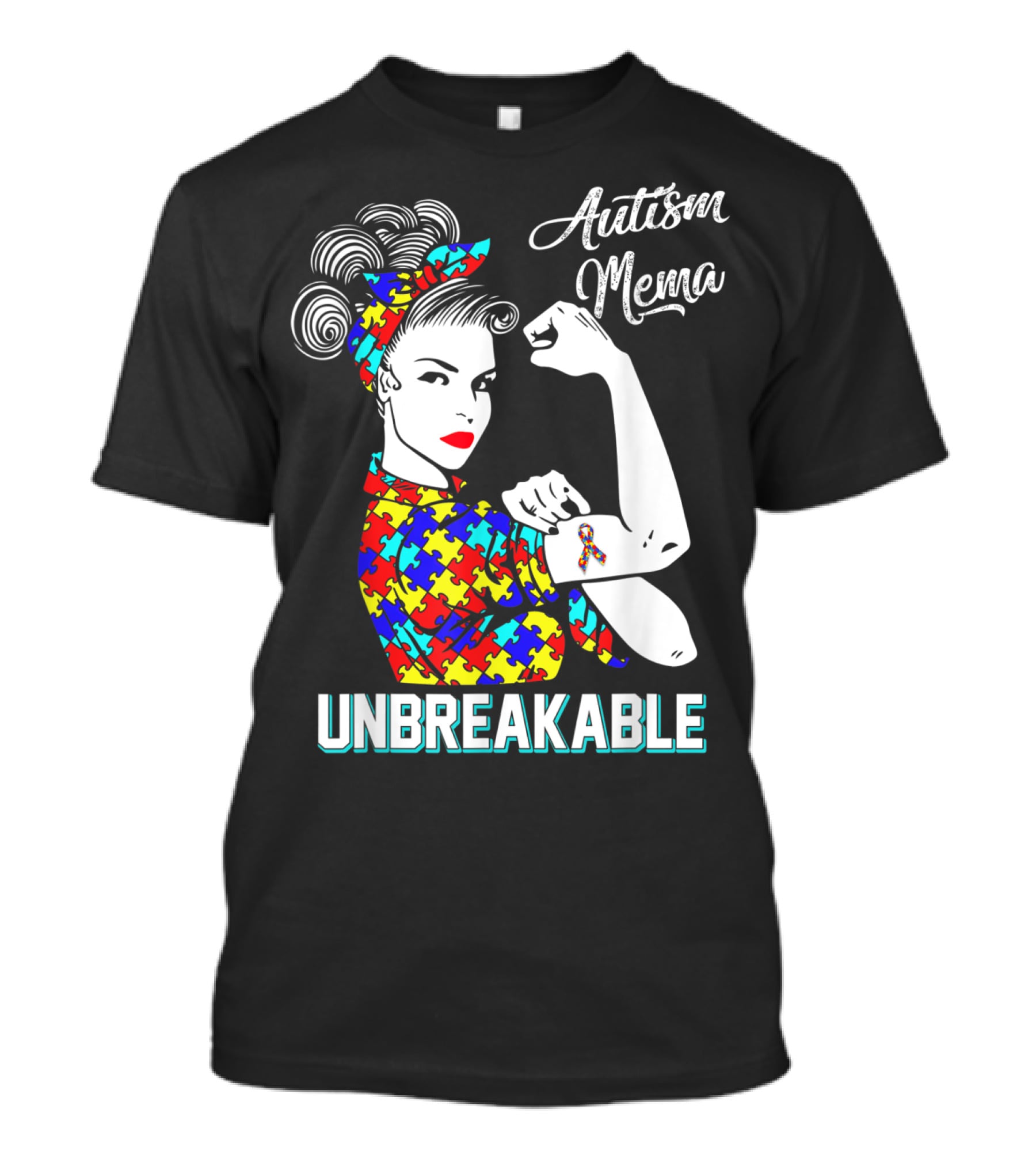 Autism Mema Unbreakable Puzzle Ribbon Awareness T-Shirt