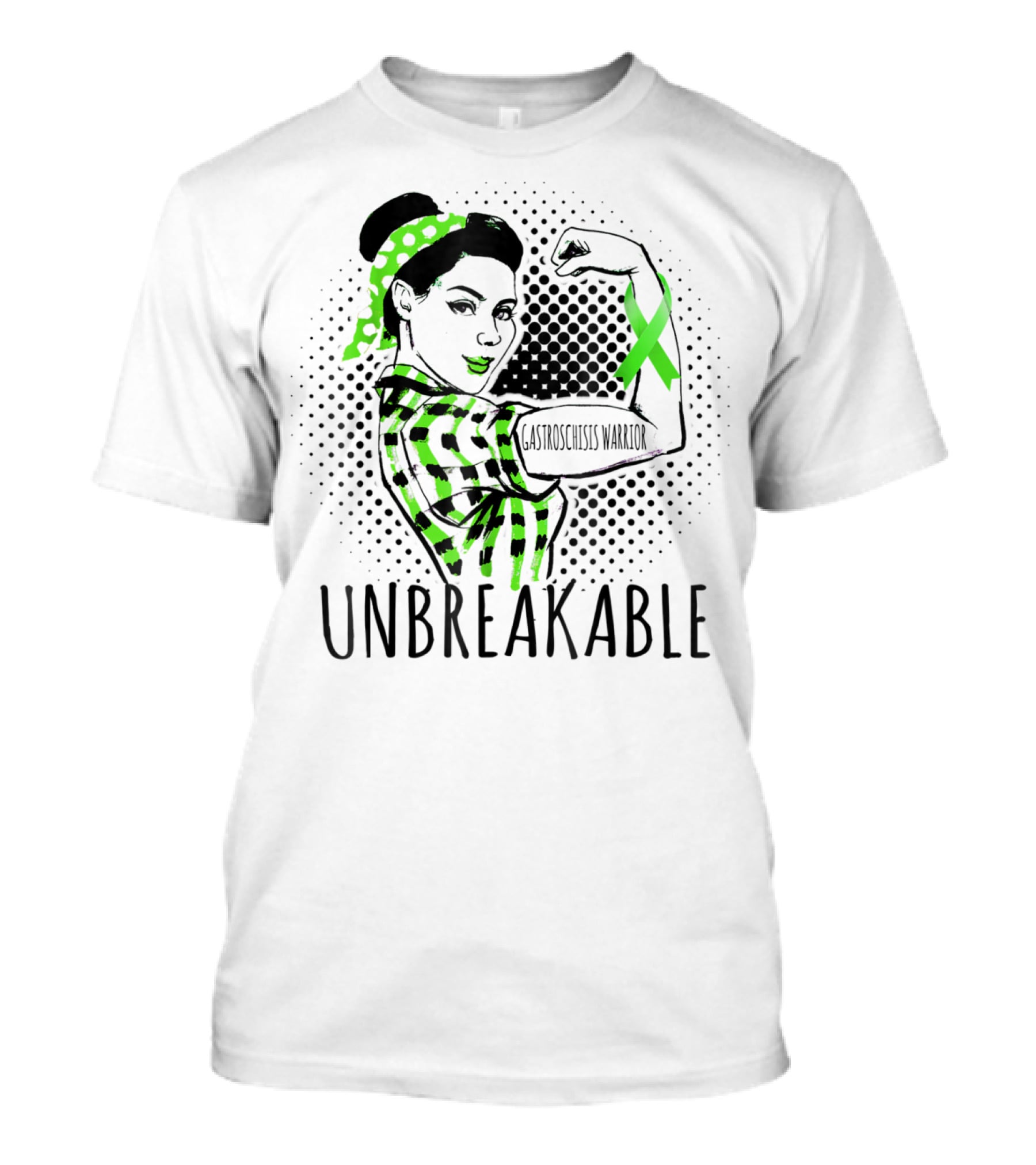 Unbreakable Gastroschisis Warrior Rosie The Riveter Style With Awareness T-Shirt