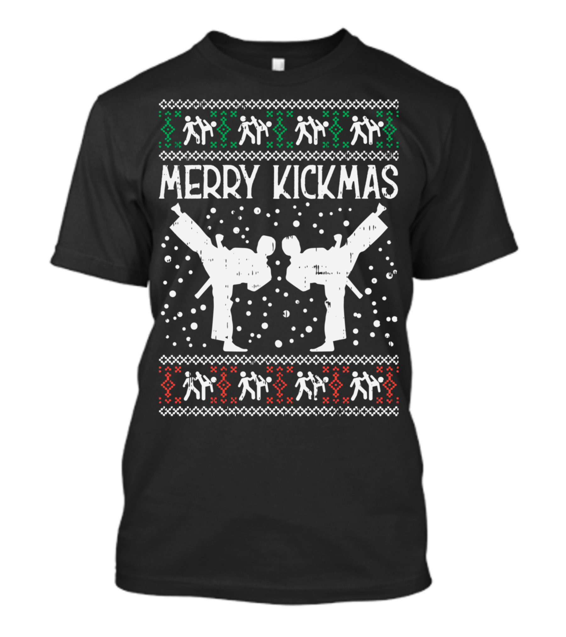 Merry Kickmas Ugly Christmas Karate Jiu Jitsu Martial Arts T-Shirt