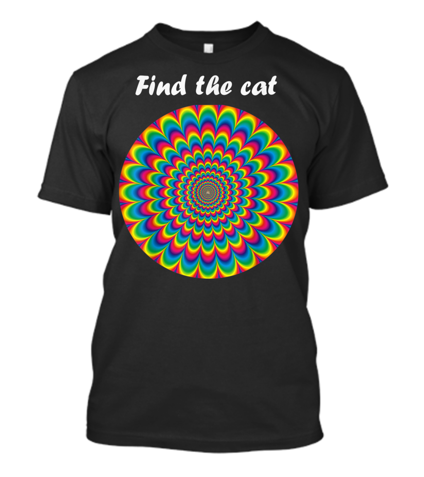 Find The Cat Optical Illusion Spiral T-Shirt