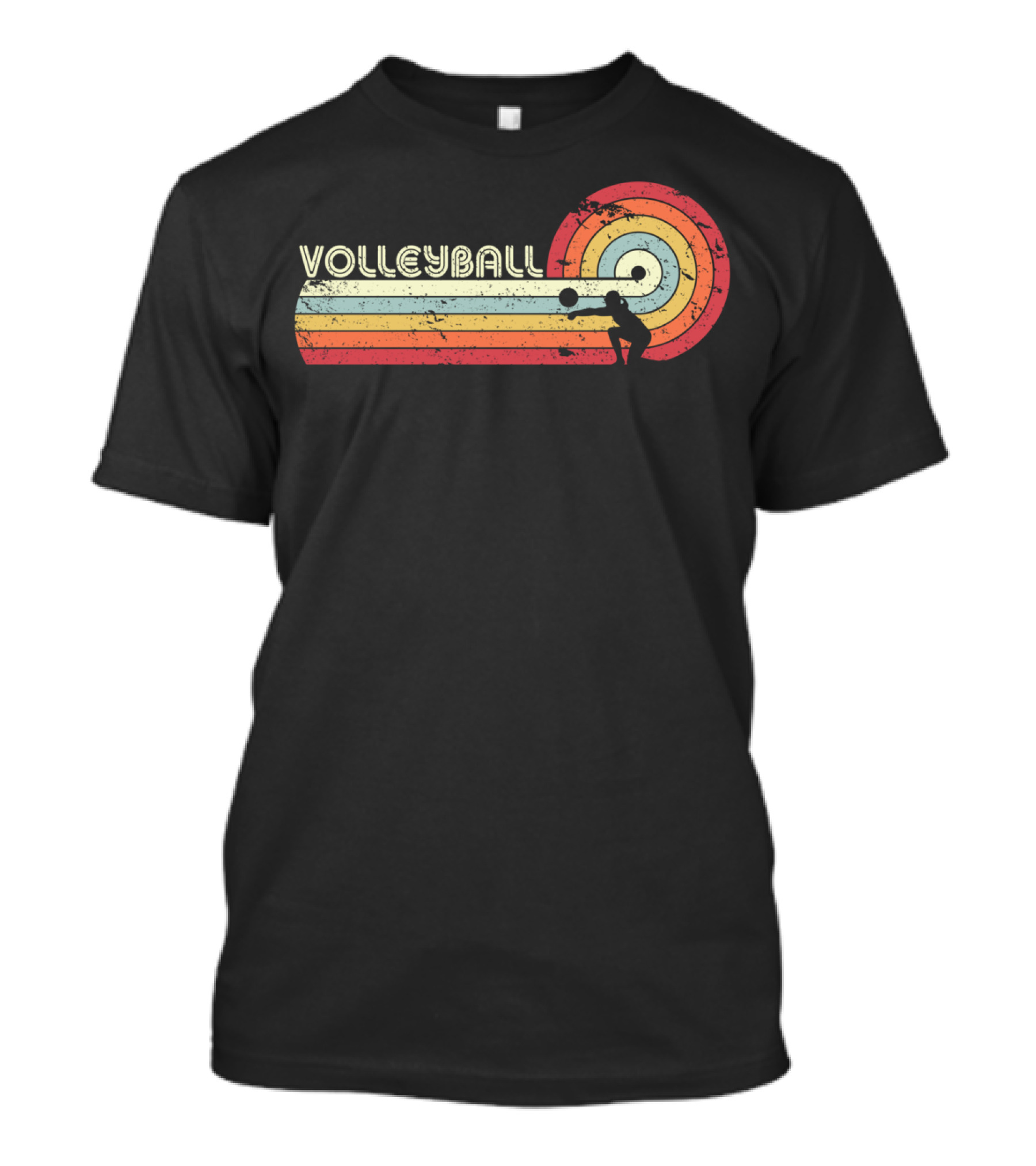 Volleyball Retro Striped Circle T-Shirt