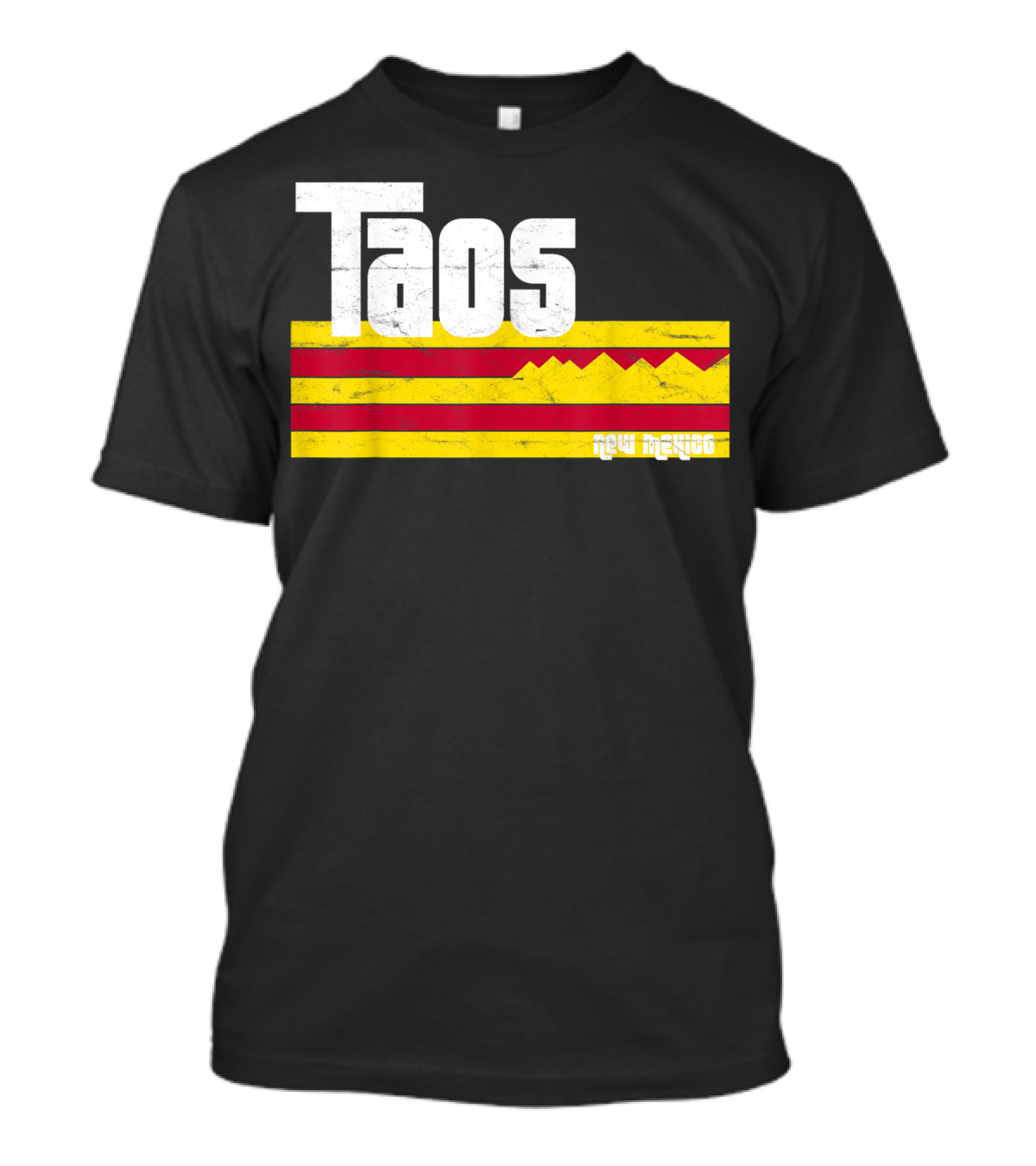 Taos New Mexico Vintage Mountain Stripes Skiing Hiking T-Shirt