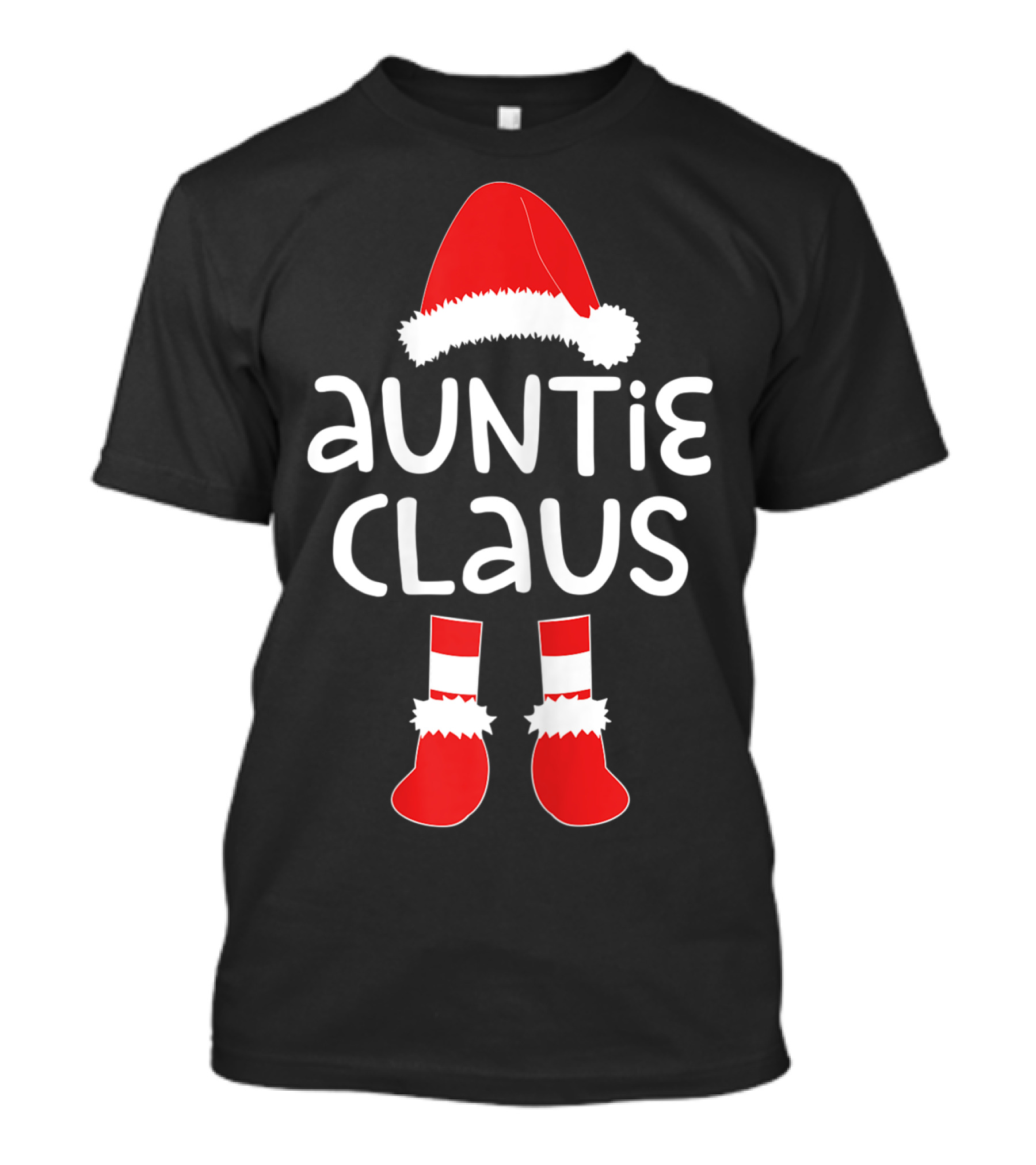 Santa Hat And Boots Auntie Claus Christmas T-Shirt