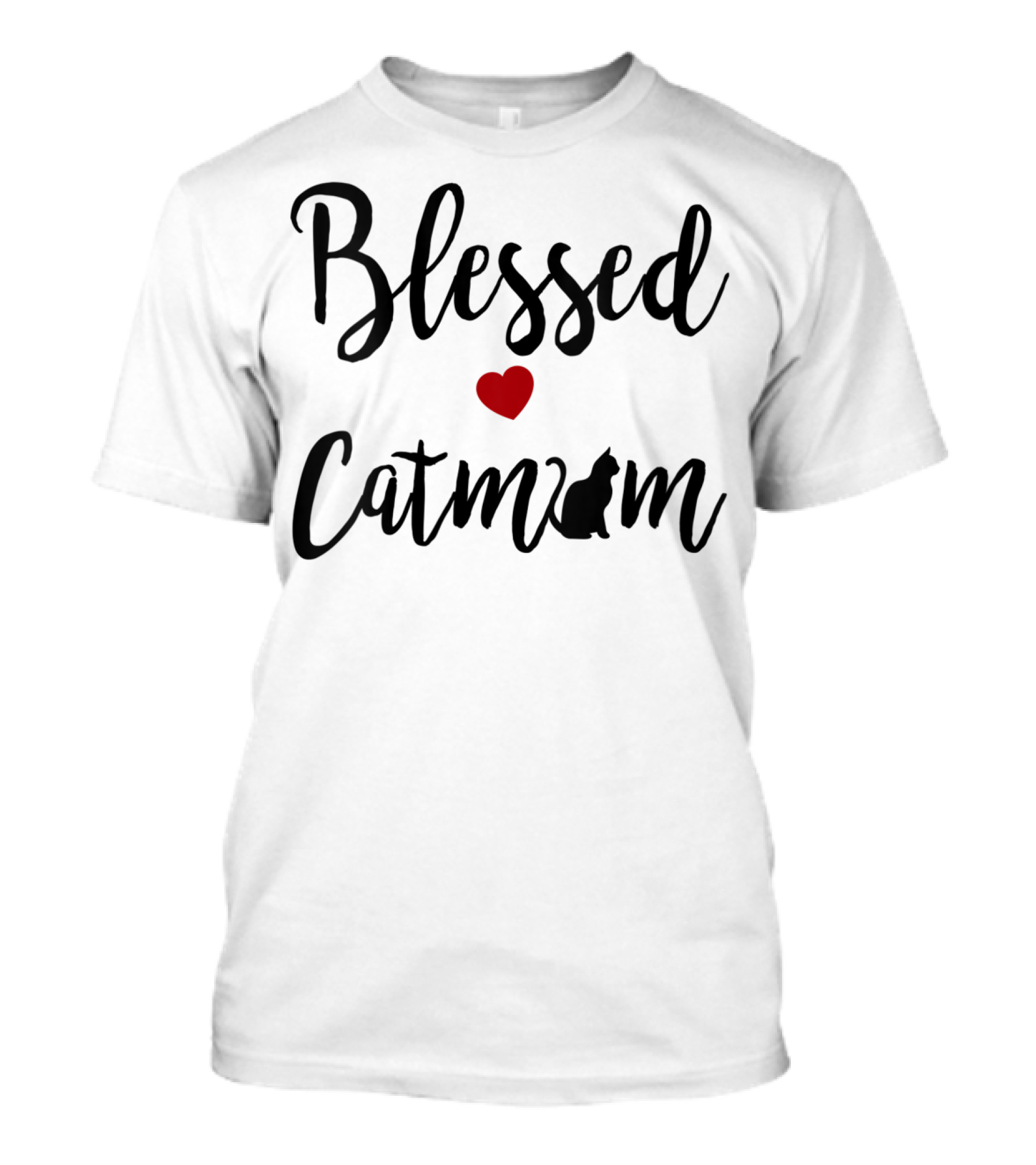 Blessed Heart Cat Mom Cat Lover T-Shirt