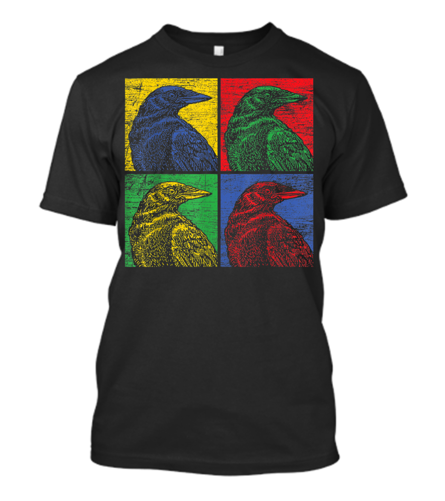 Vintage Raven Colorful Pop Art Crow Bird Lover T-Shirt