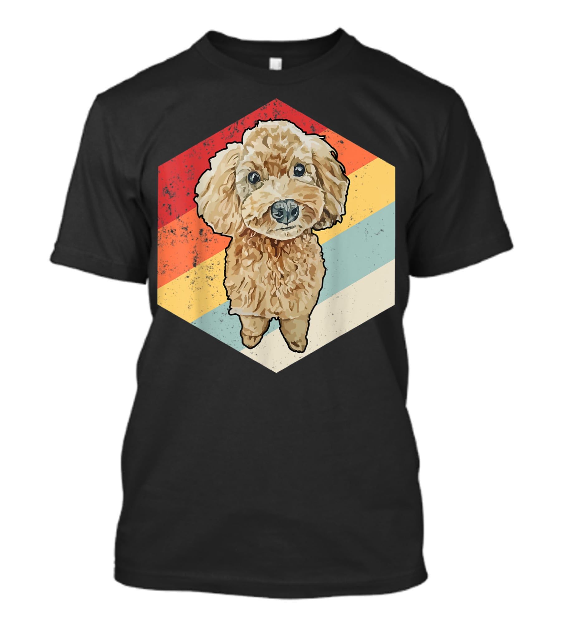 Cute Cavapoo Dog Pet Vintage Retro Stripes T-Shirt