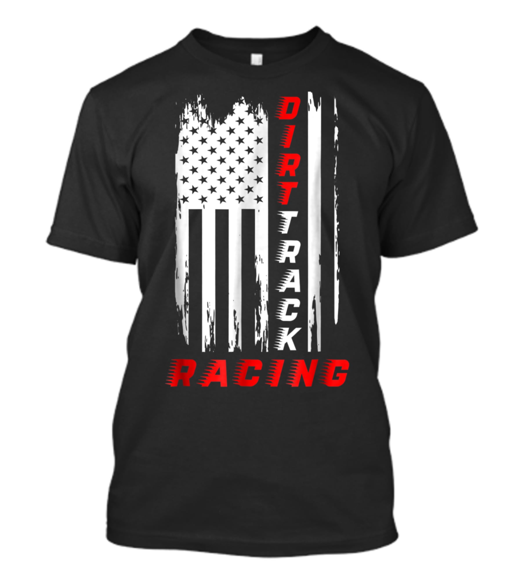 Dirt Track Racing American Flag Grunge T-Shirt