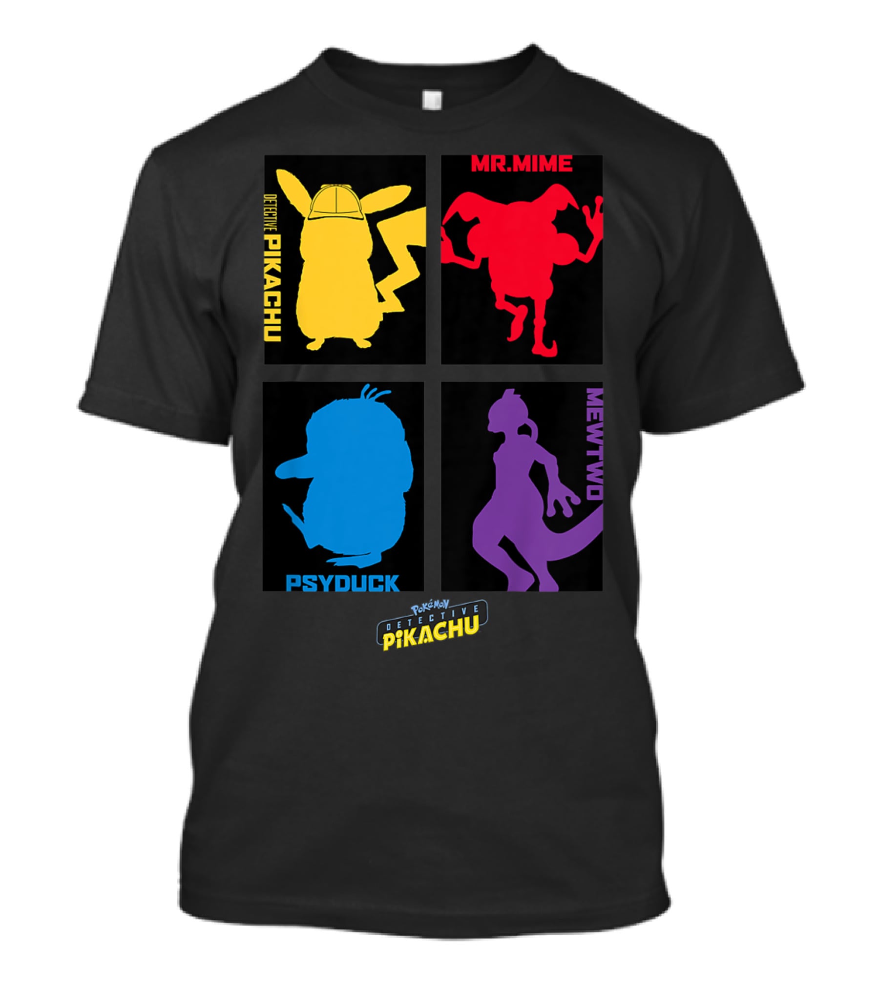 Detective Pikachu Mr. Mime Psyduck Mewtwo Pokémon Kids T-Shirt