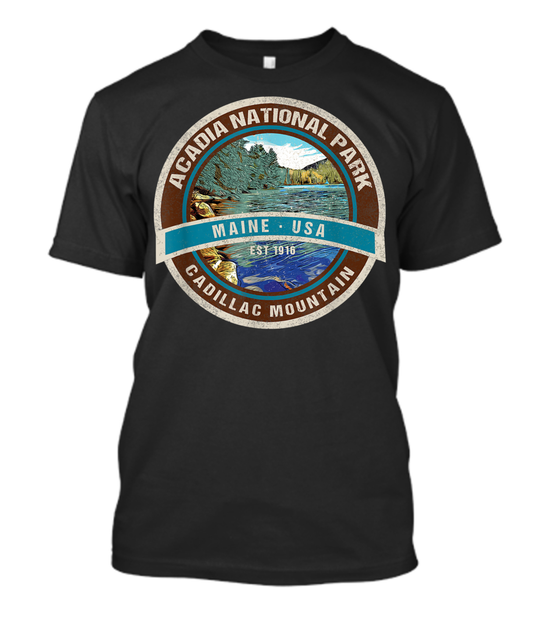 Acadia National Park Maine USA Cadillac Mountain Est 1916 T-Shirt