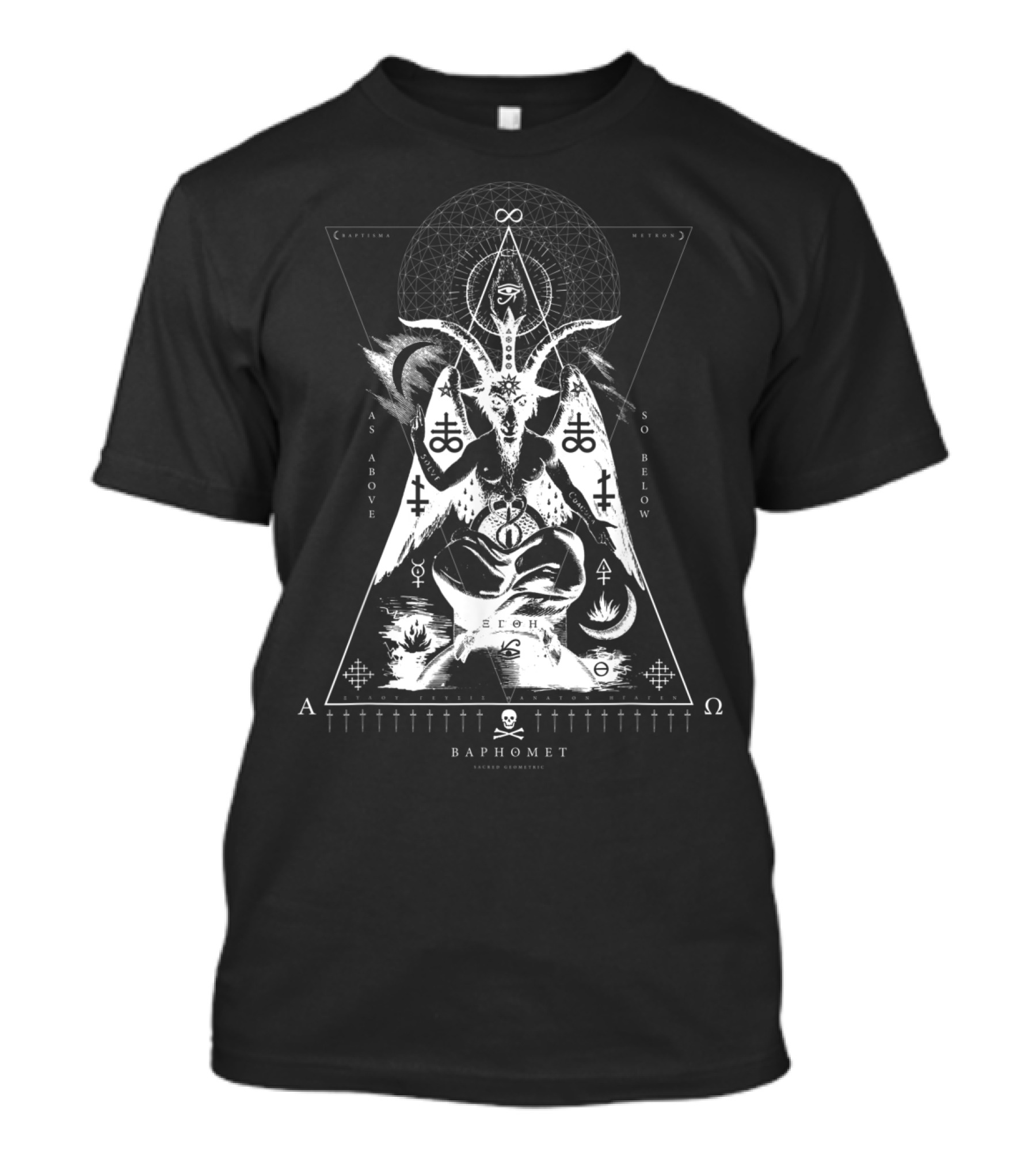 BAPHOMET As Above So Below Occult Sacred Geometry A Ω Erde Omega Infinity T-Shirt