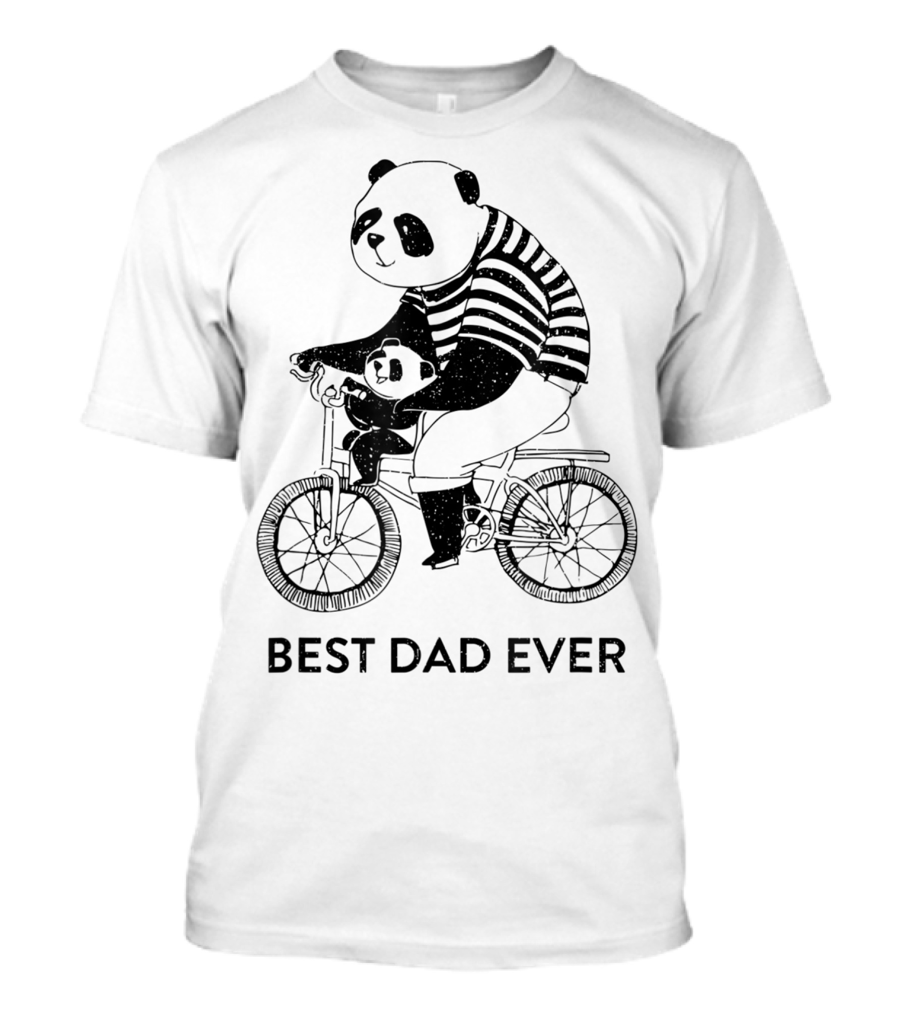 Best Dad Ever Panda Dad And Kid On Bicycle T-Shirt