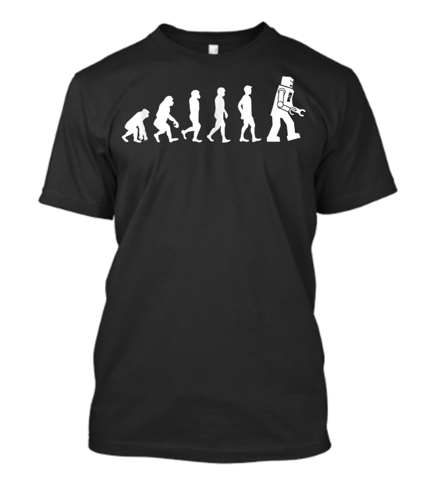 Evolution From Ape To Robot Man Funny T-Shirt