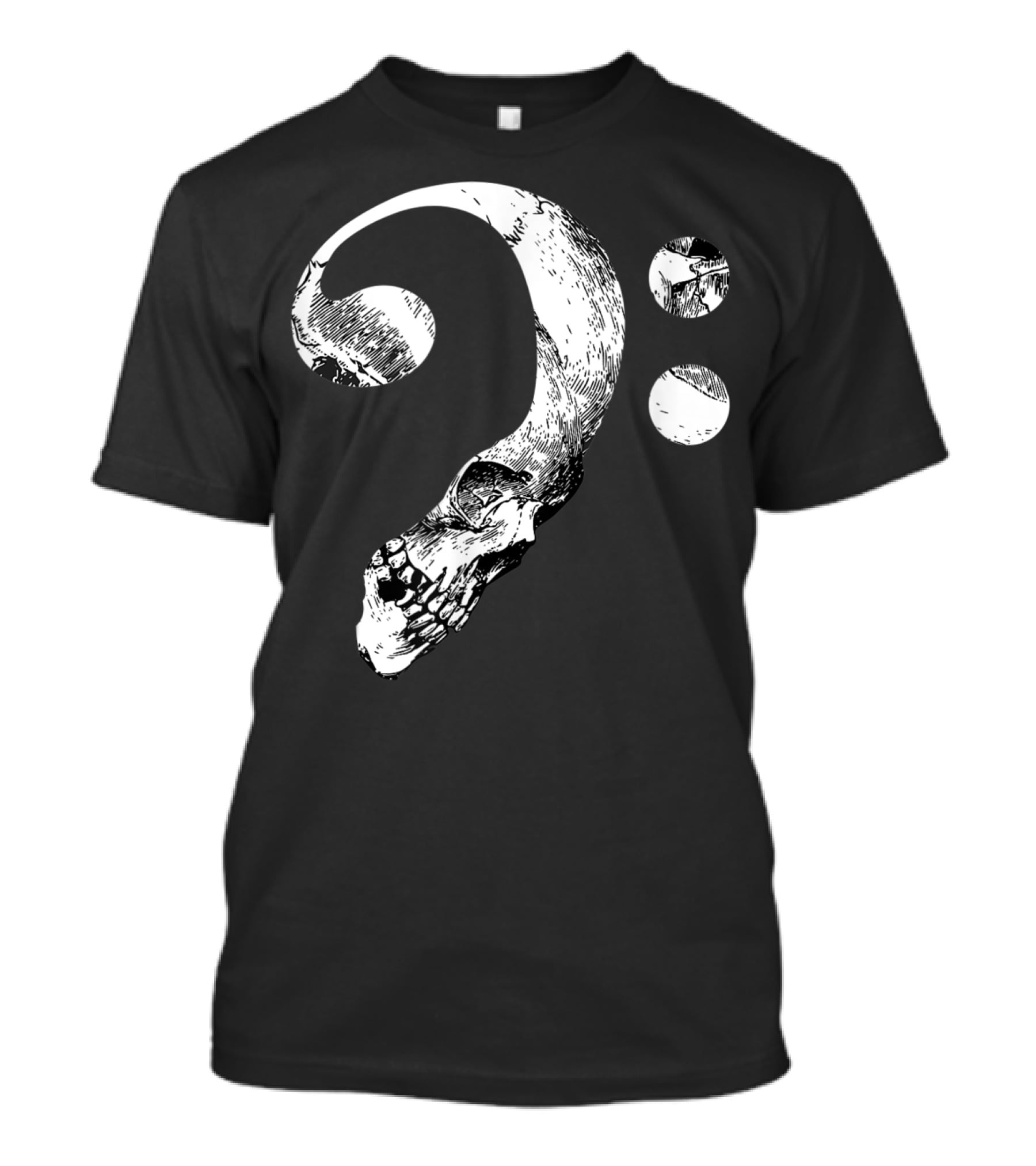 Cool Skull Bass Clef Musician Music Lover T-Shirt
