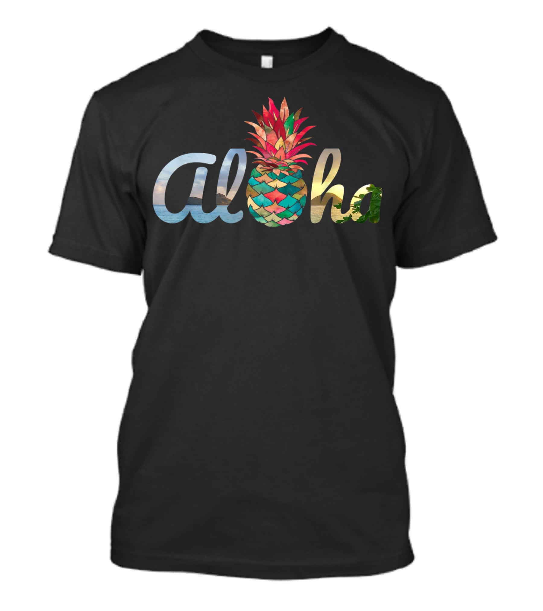 Aloha Pineapple Mermaid Coral Hawaii Girls T-Shirt