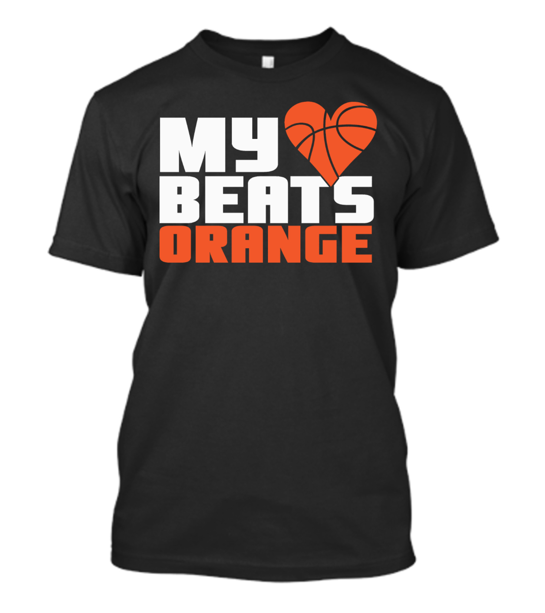 My Heart Beats Orange Basketball T-Shirt